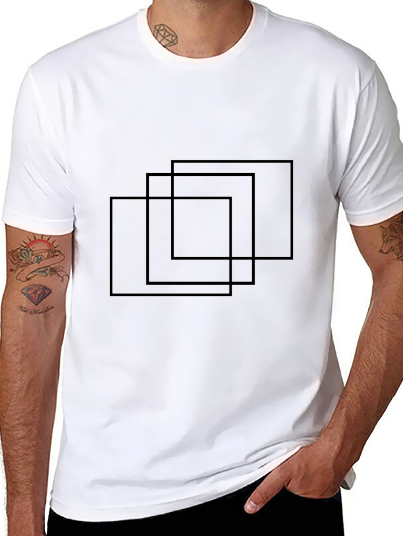 Abstract Squares Black T-Shirt
