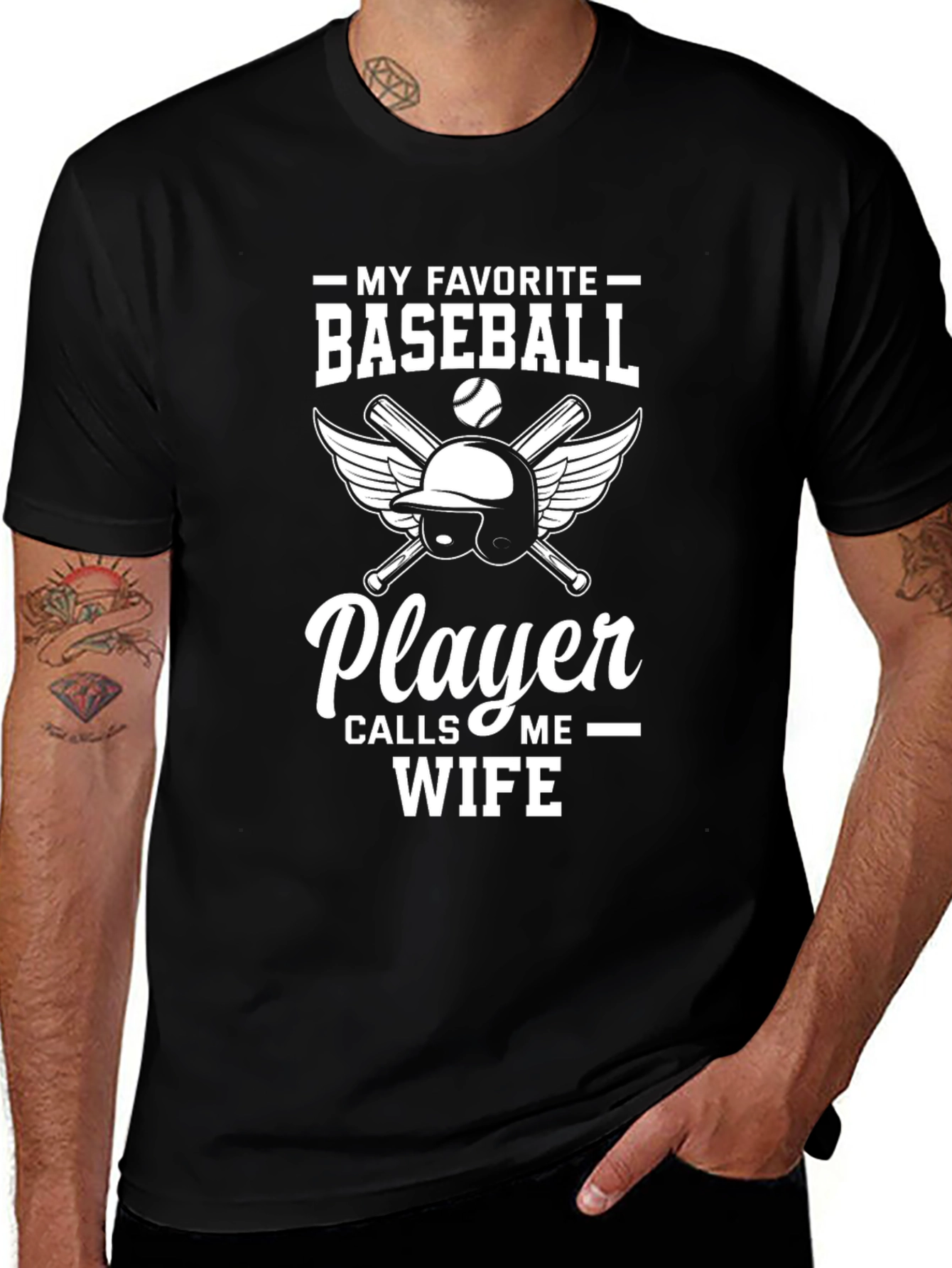Baseball Player Wife T-Shirt - Novelty Graphic Tee