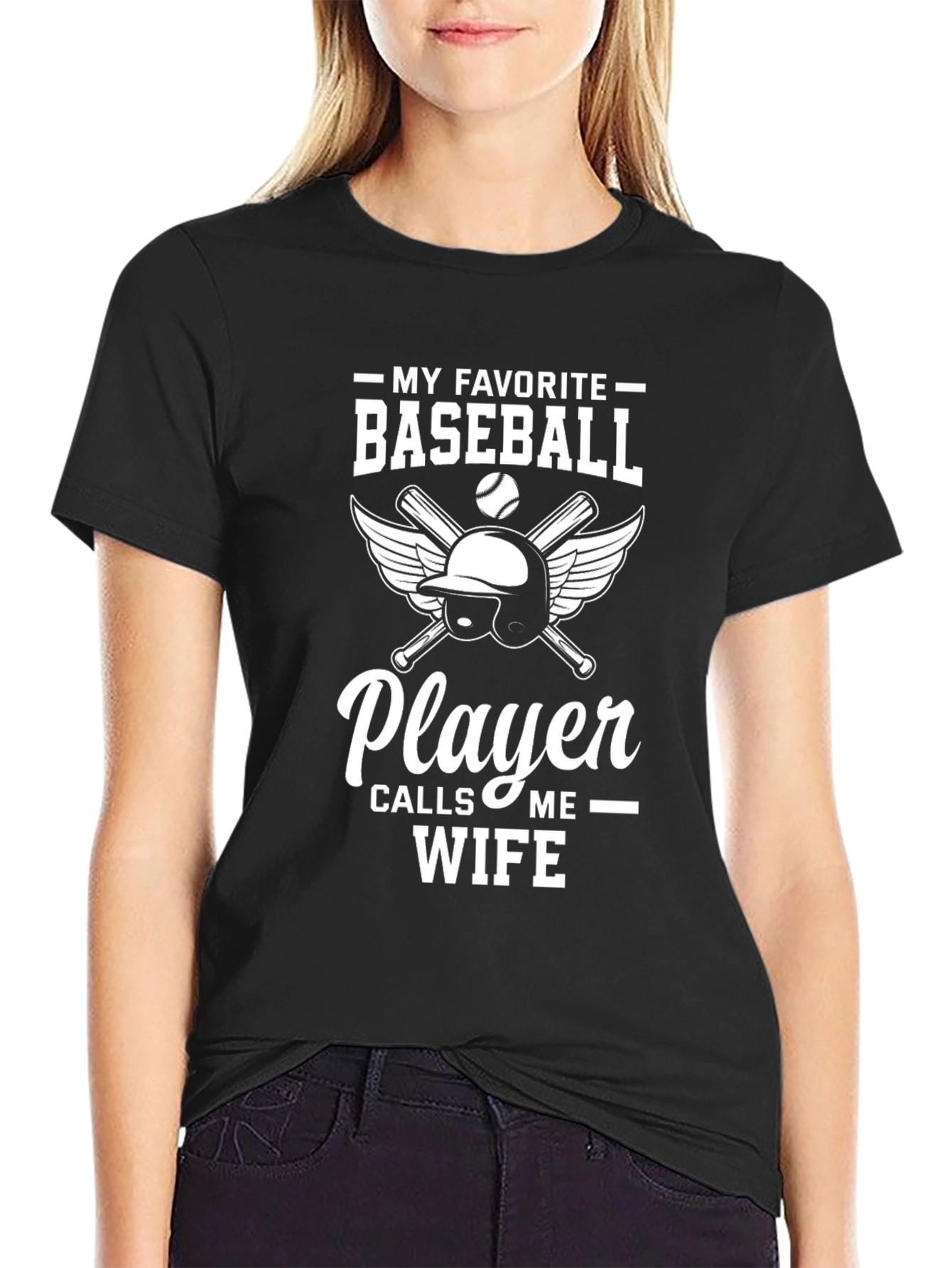 Baseball Player Wife T-Shirt - Novelty Graphic Tee