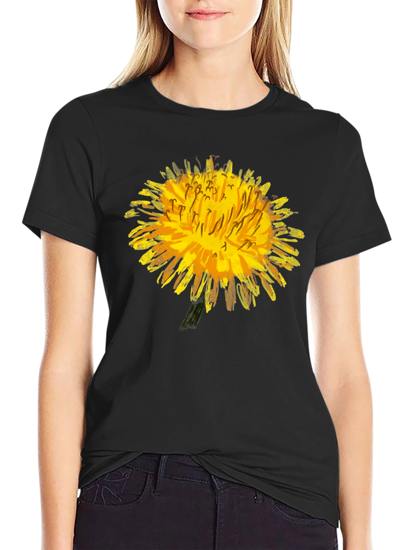 Dandelion Graphic T-Shirt - Bold Floral Tee