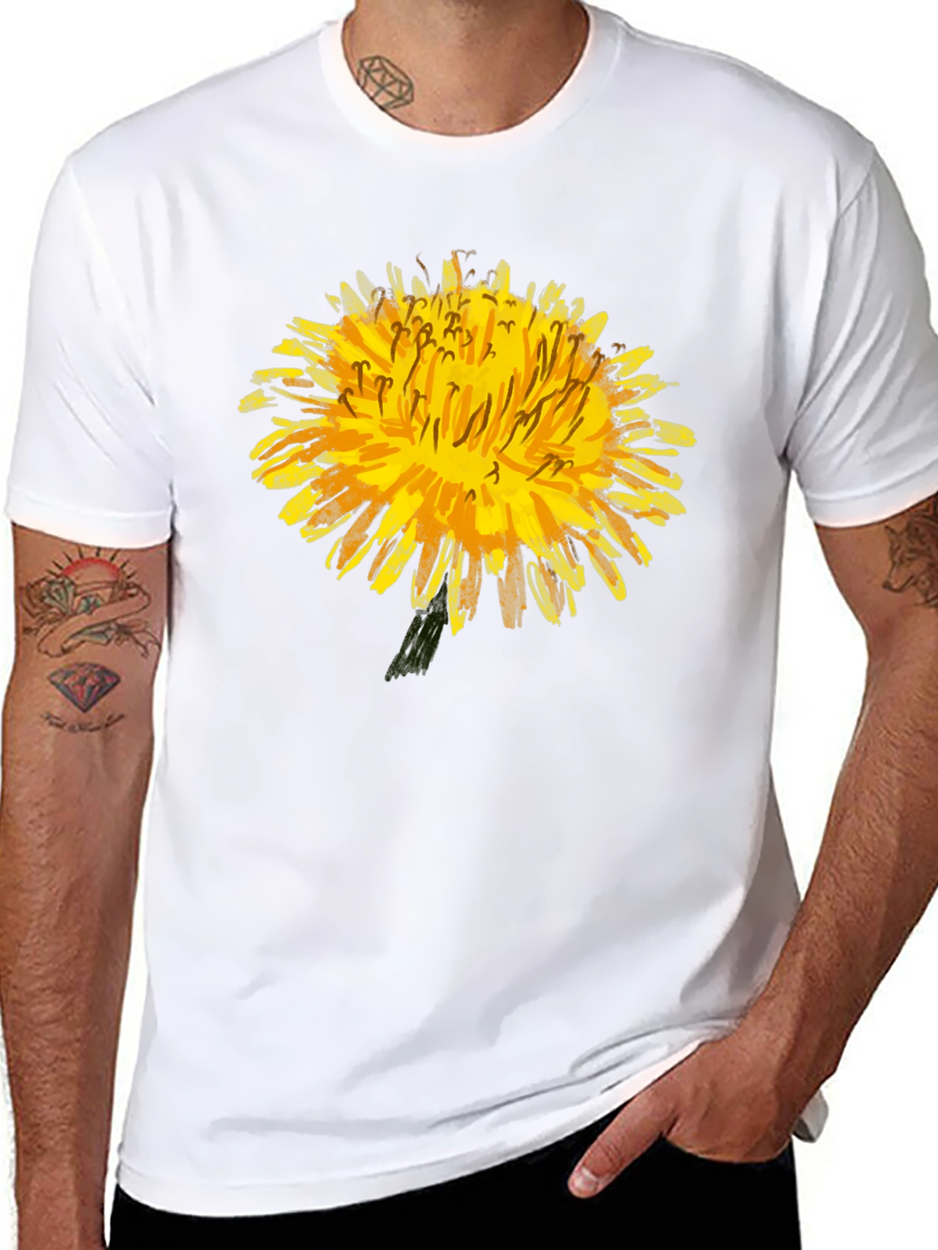 Dandelion Graphic T-Shirt - Bold Floral Tee