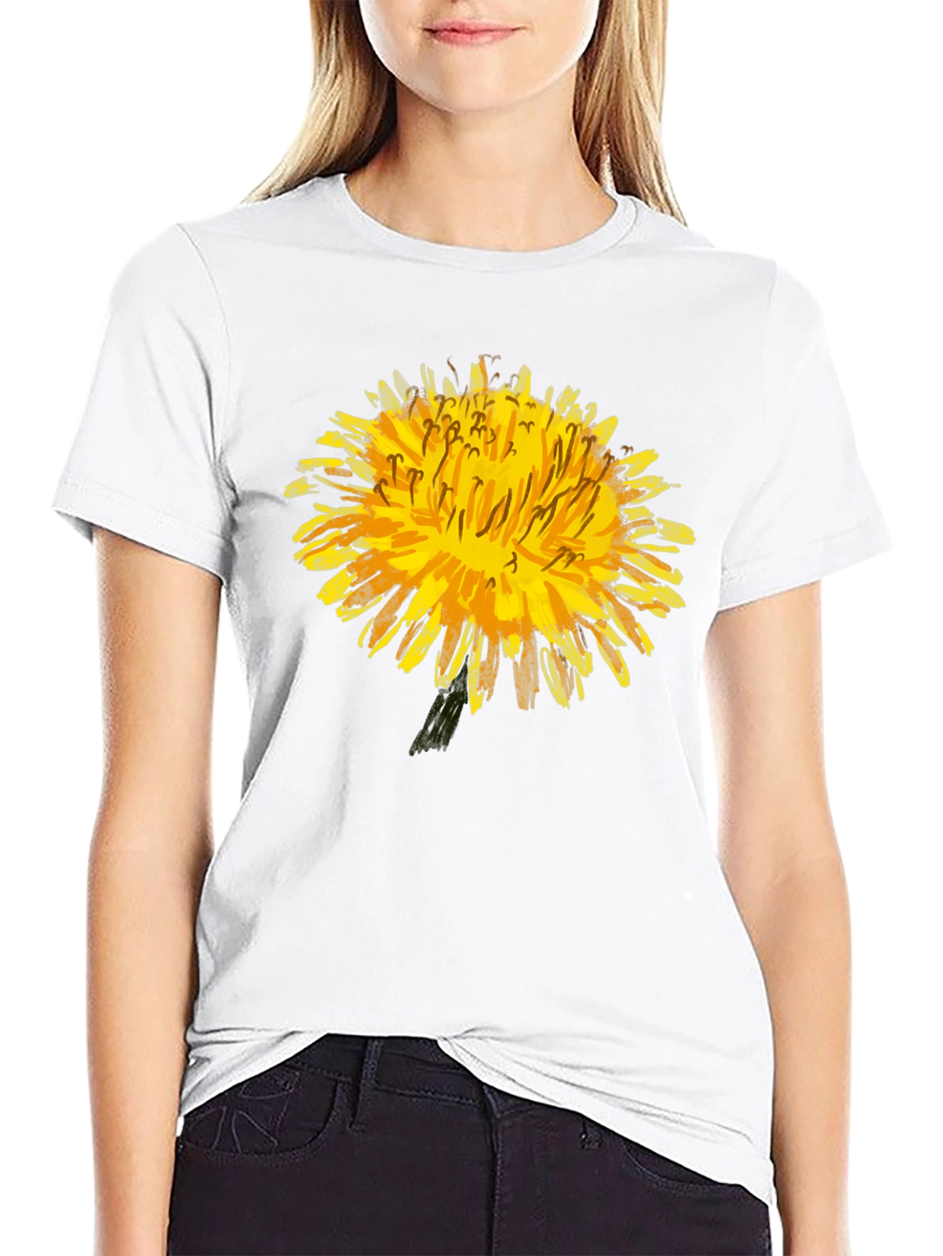 Dandelion Graphic T-Shirt - Bold Floral Tee