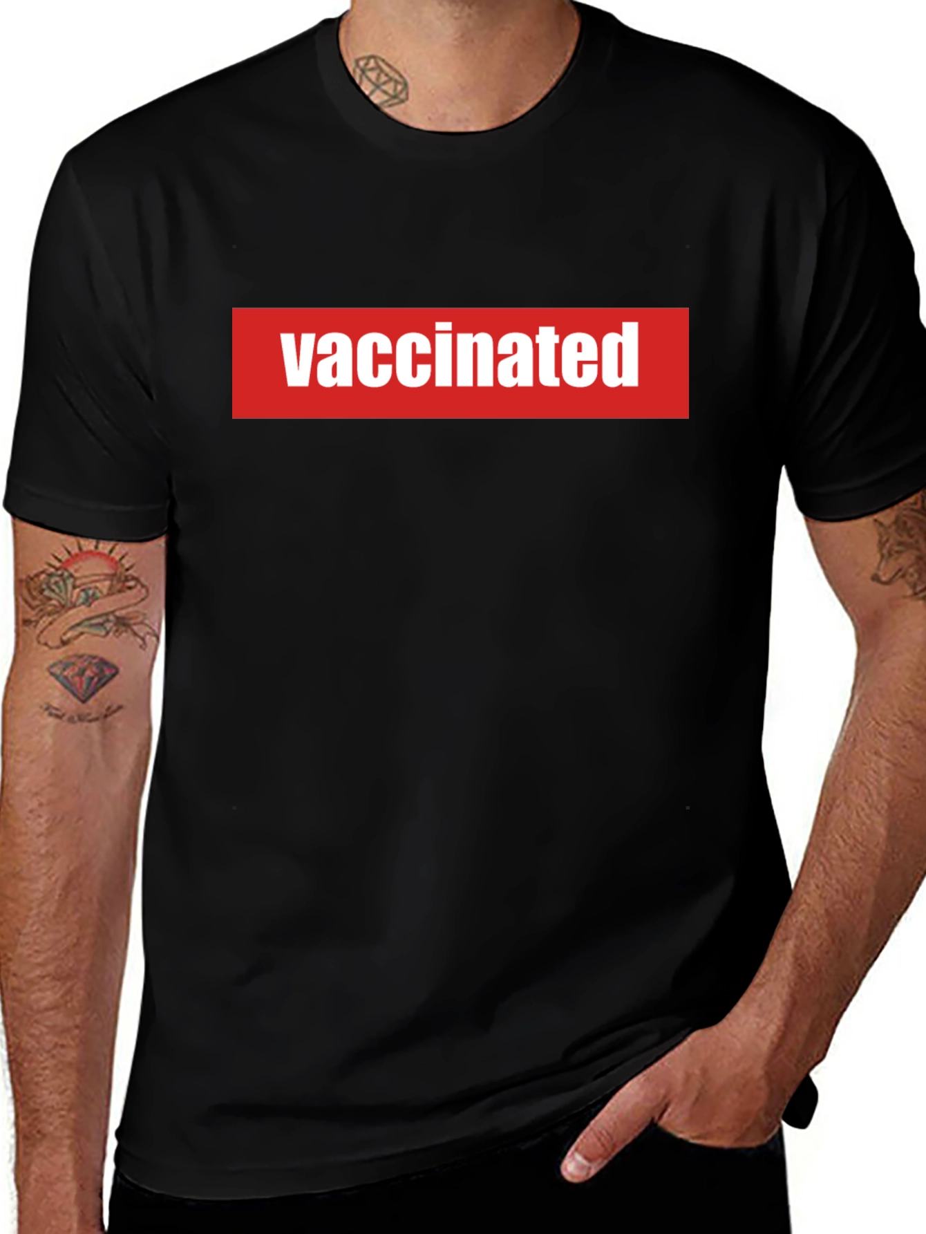 Vaccinated Black T-Shirt - Show Your Status!