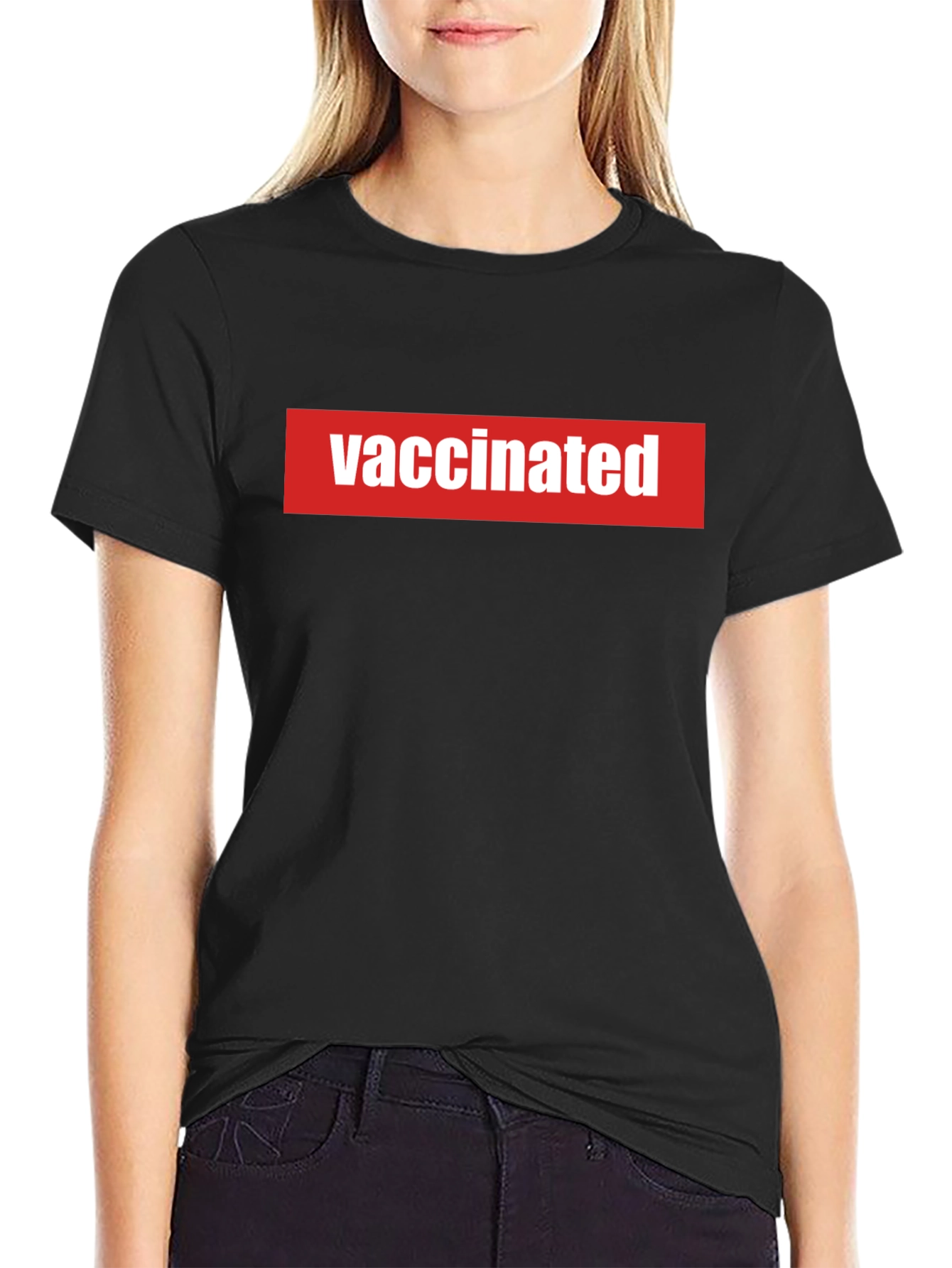 Vaccinated Black T-Shirt - Show Your Status!
