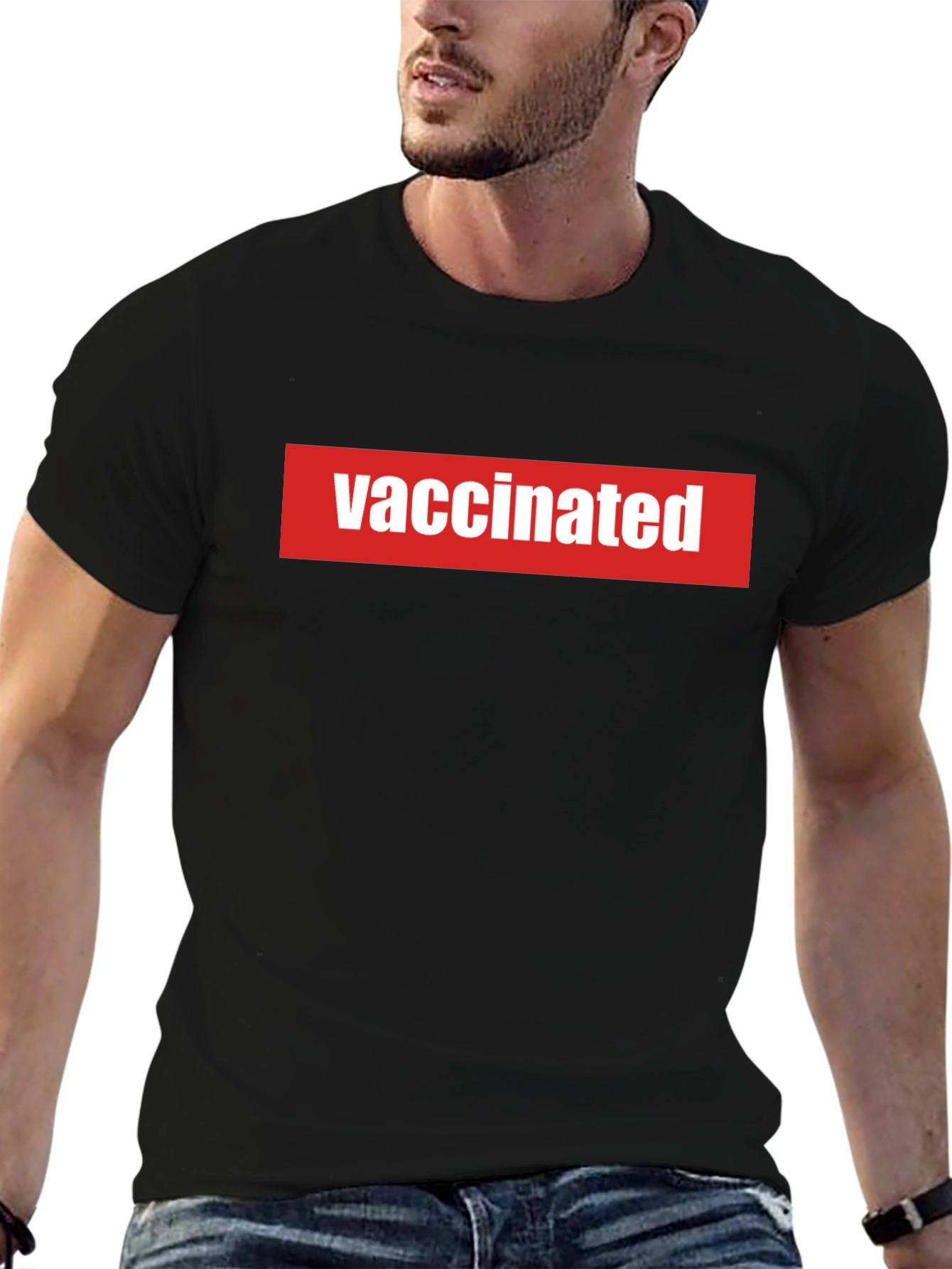 Vaccinated Black T-Shirt - Show Your Status!