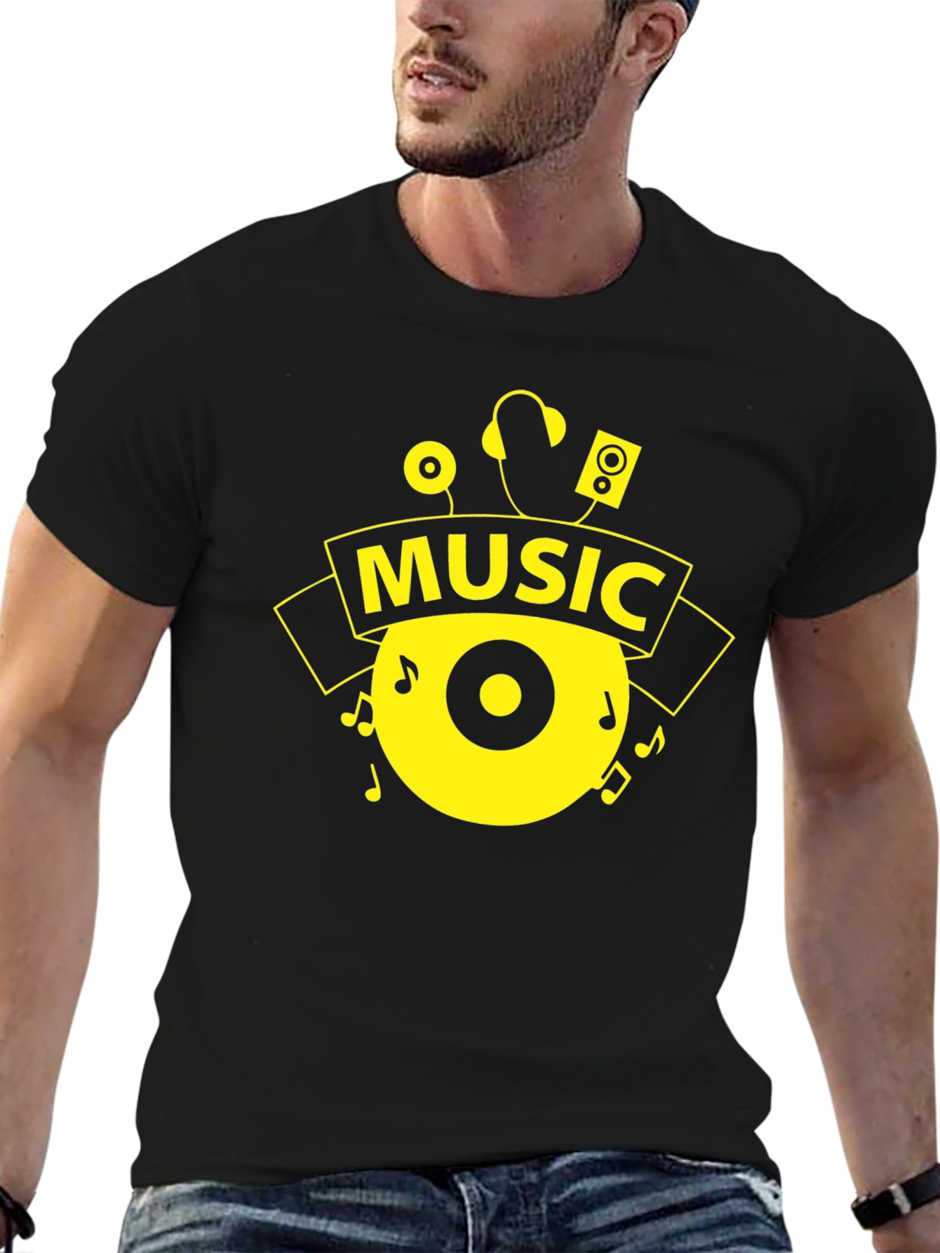 Music Lover Graphic Tee - Stylish Black T-Shirt