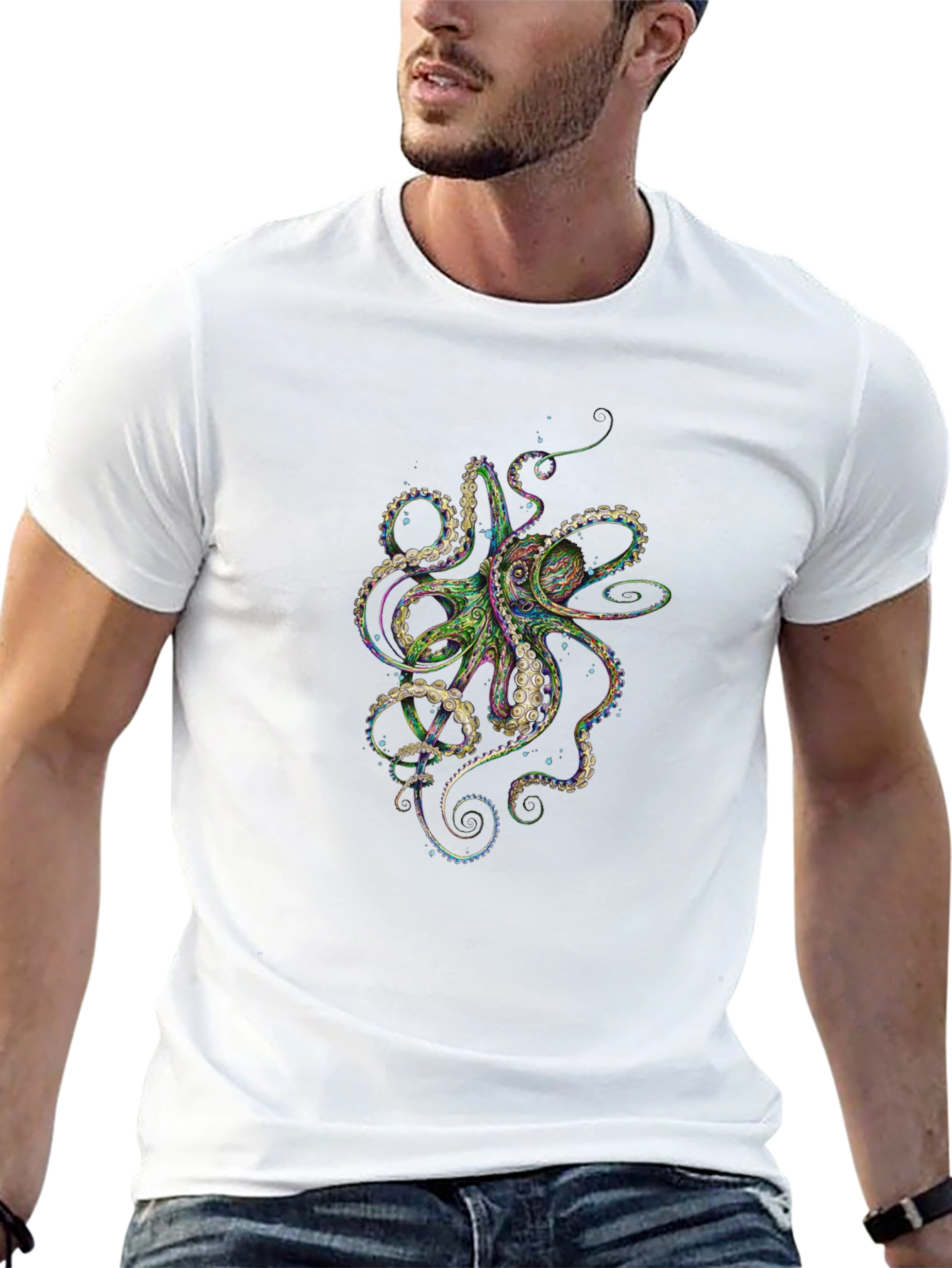 Octopus Graphic Tee - Mens Black T-Shirt