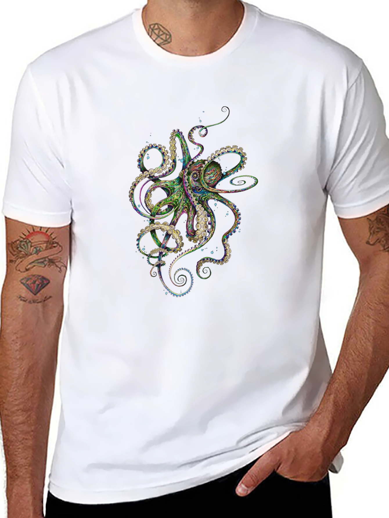 Octopus Graphic Tee - Mens Black T-Shirt