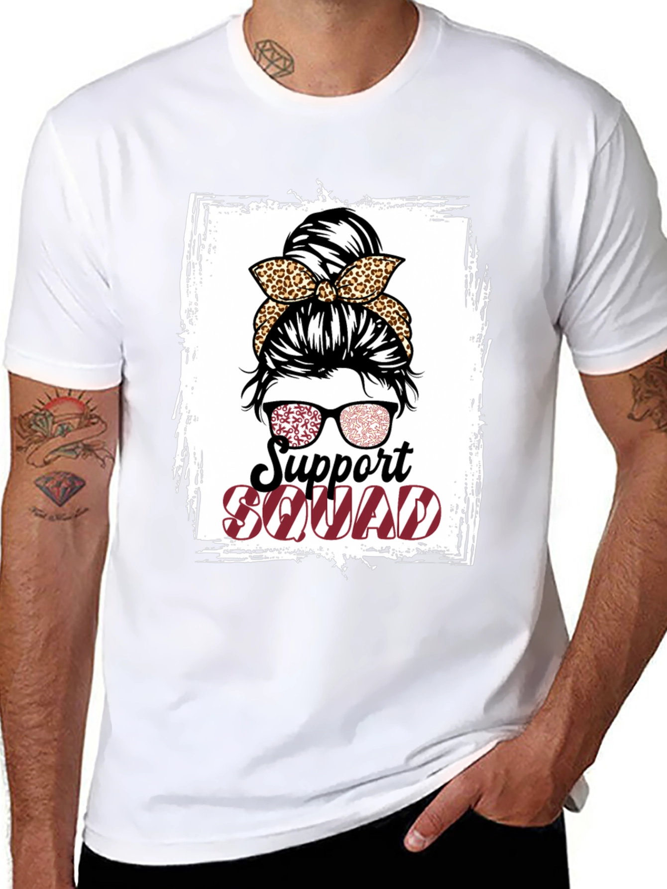 Support Squad Messy Bun T-Shirt