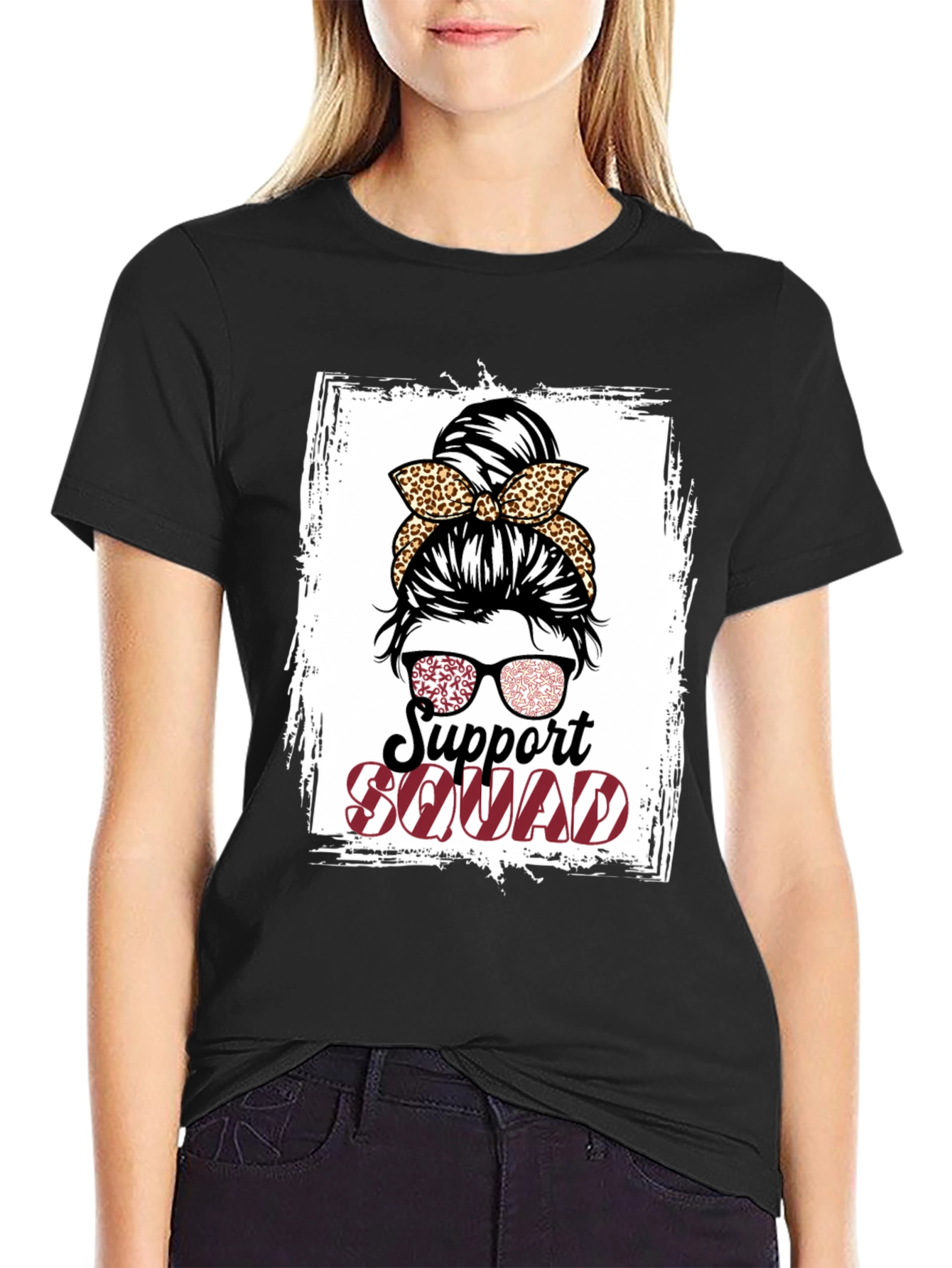 Support Squad Messy Bun T-Shirt