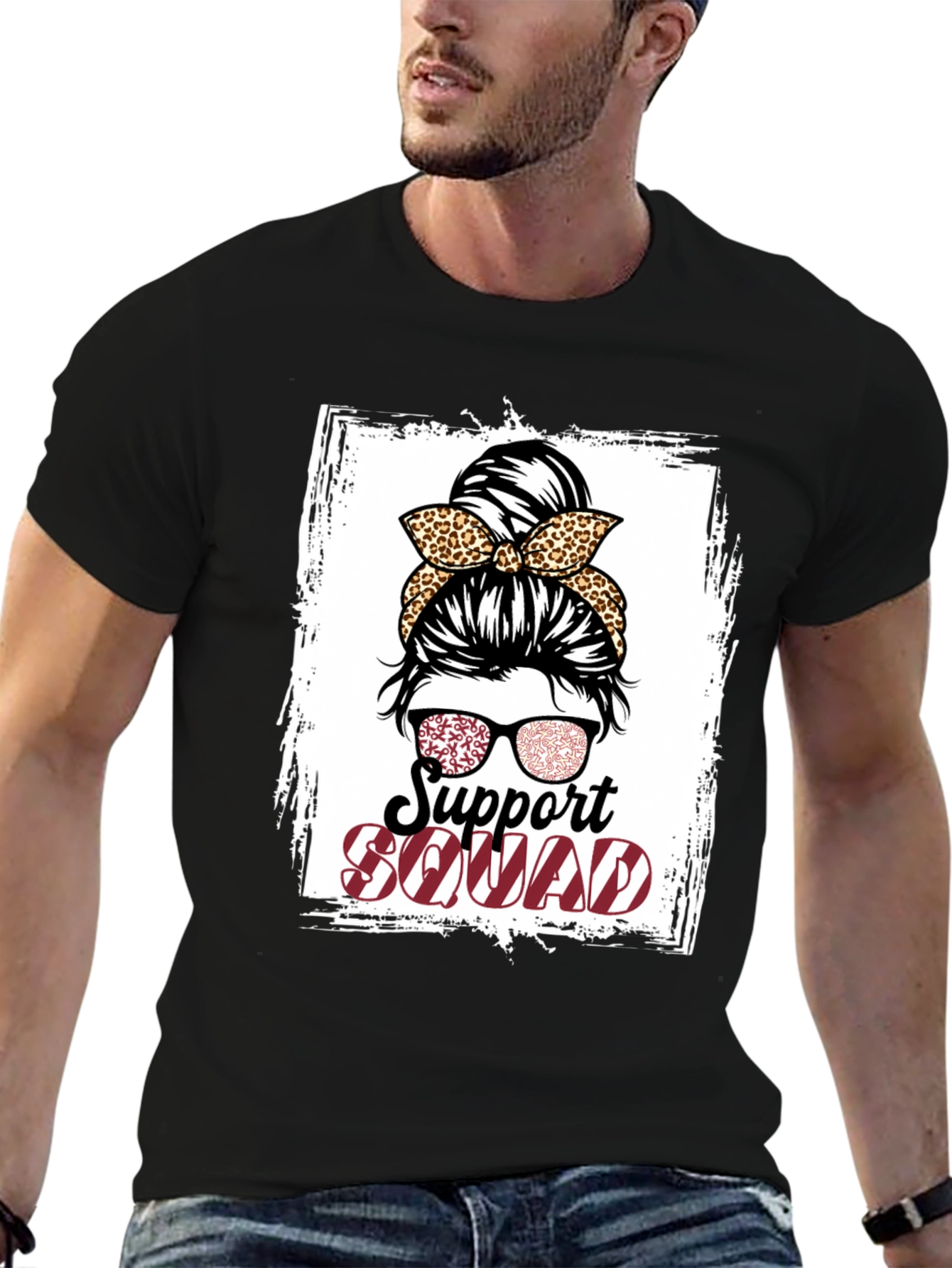 Support Squad Messy Bun T-Shirt