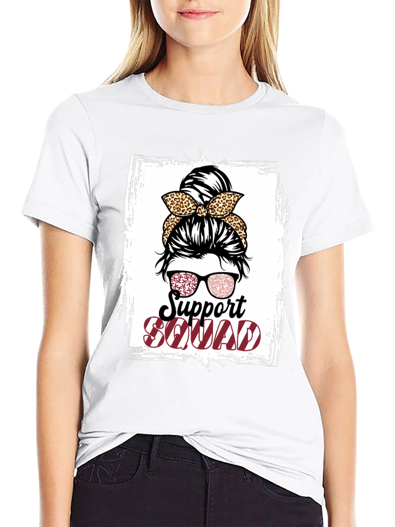 Support Squad Messy Bun T-Shirt