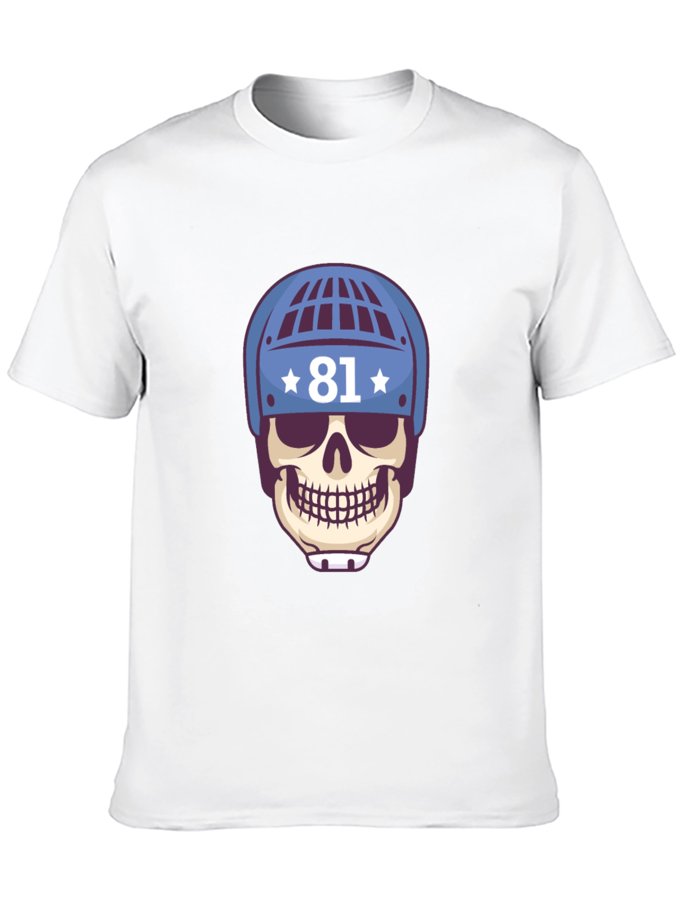 Skull Hockey Helmet Tee - Number 81 T-Shirt