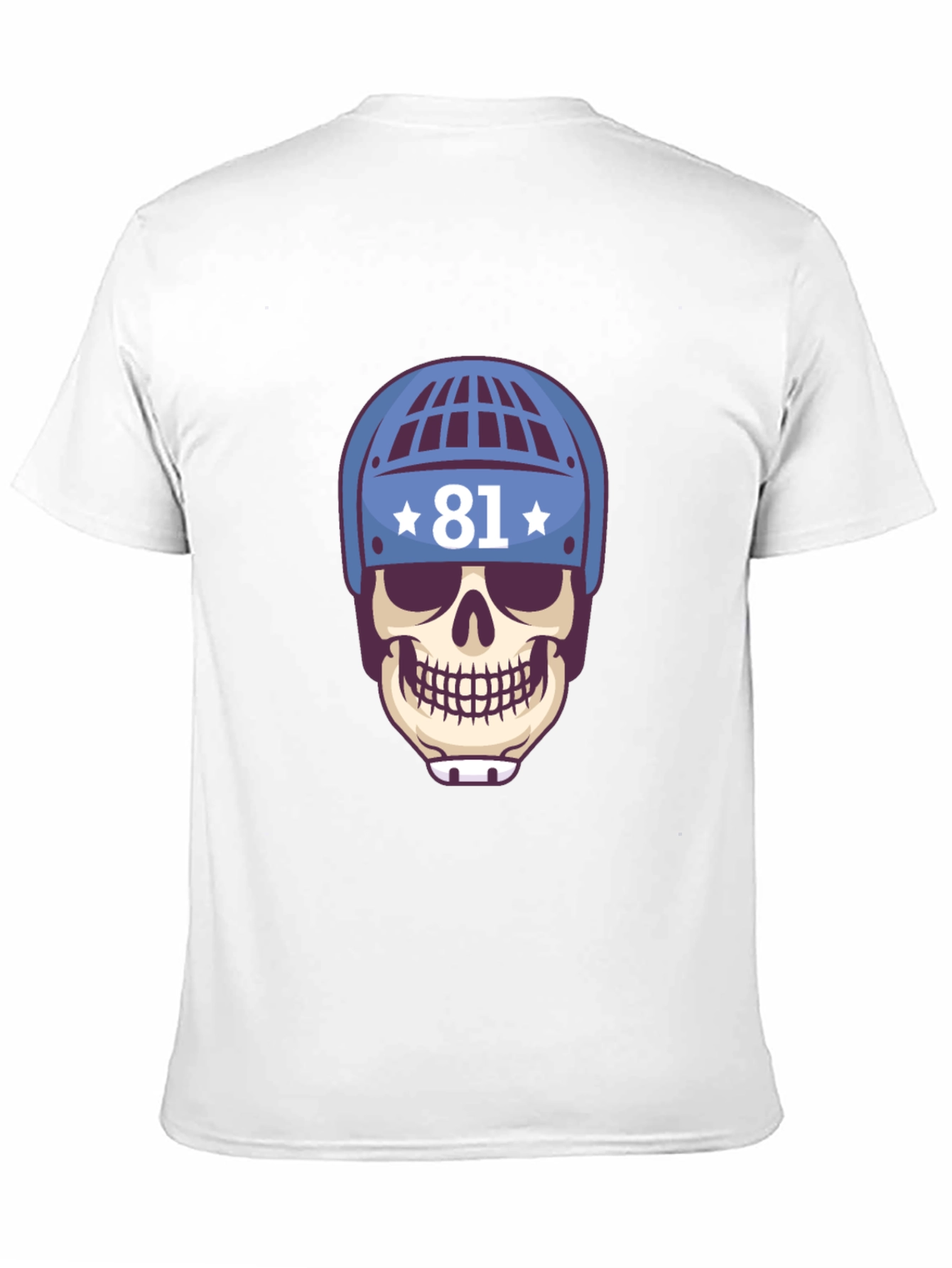 Skull Hockey Helmet Tee - Number 81 T-Shirt