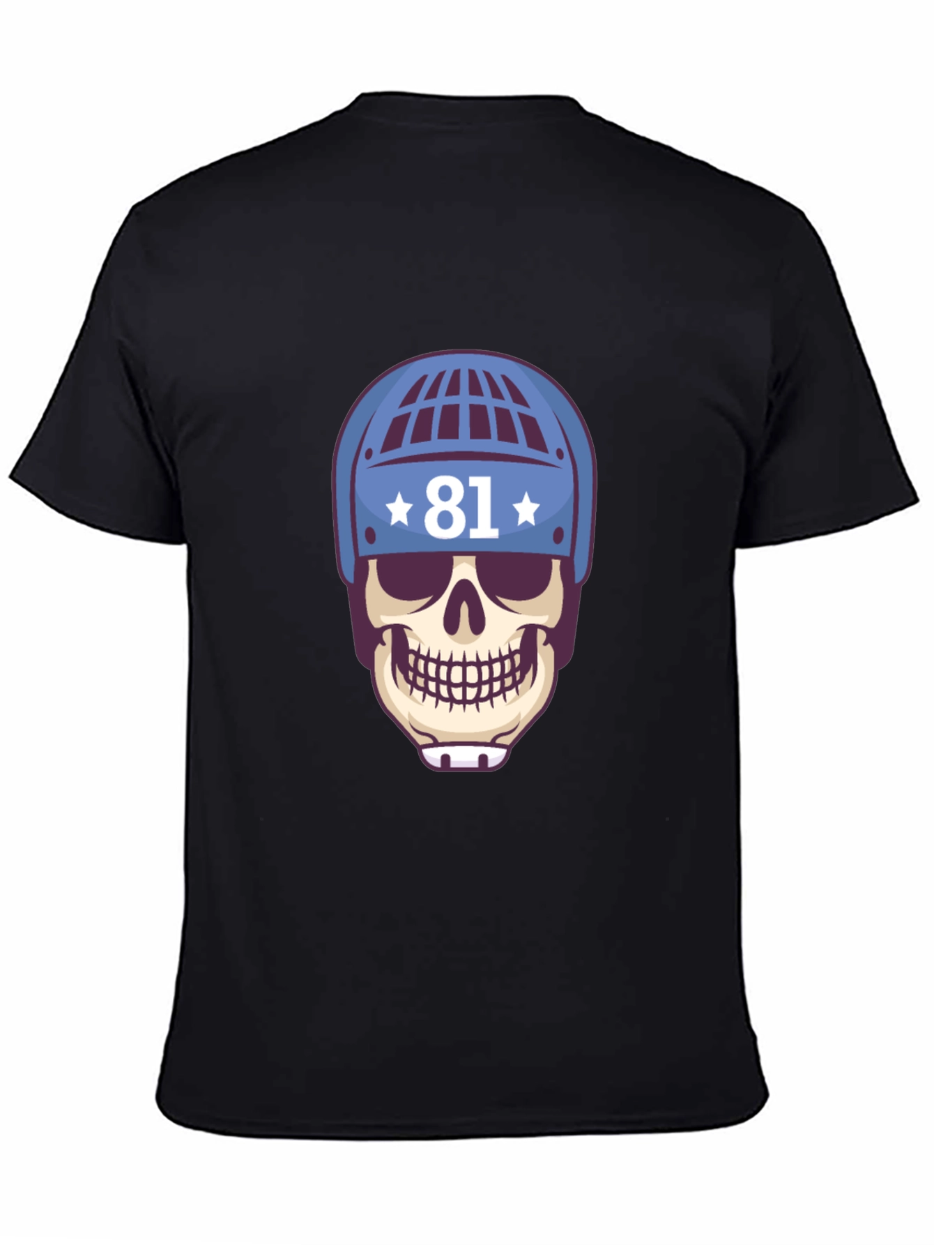 Skull Hockey Helmet Tee - Number 81 T-Shirt