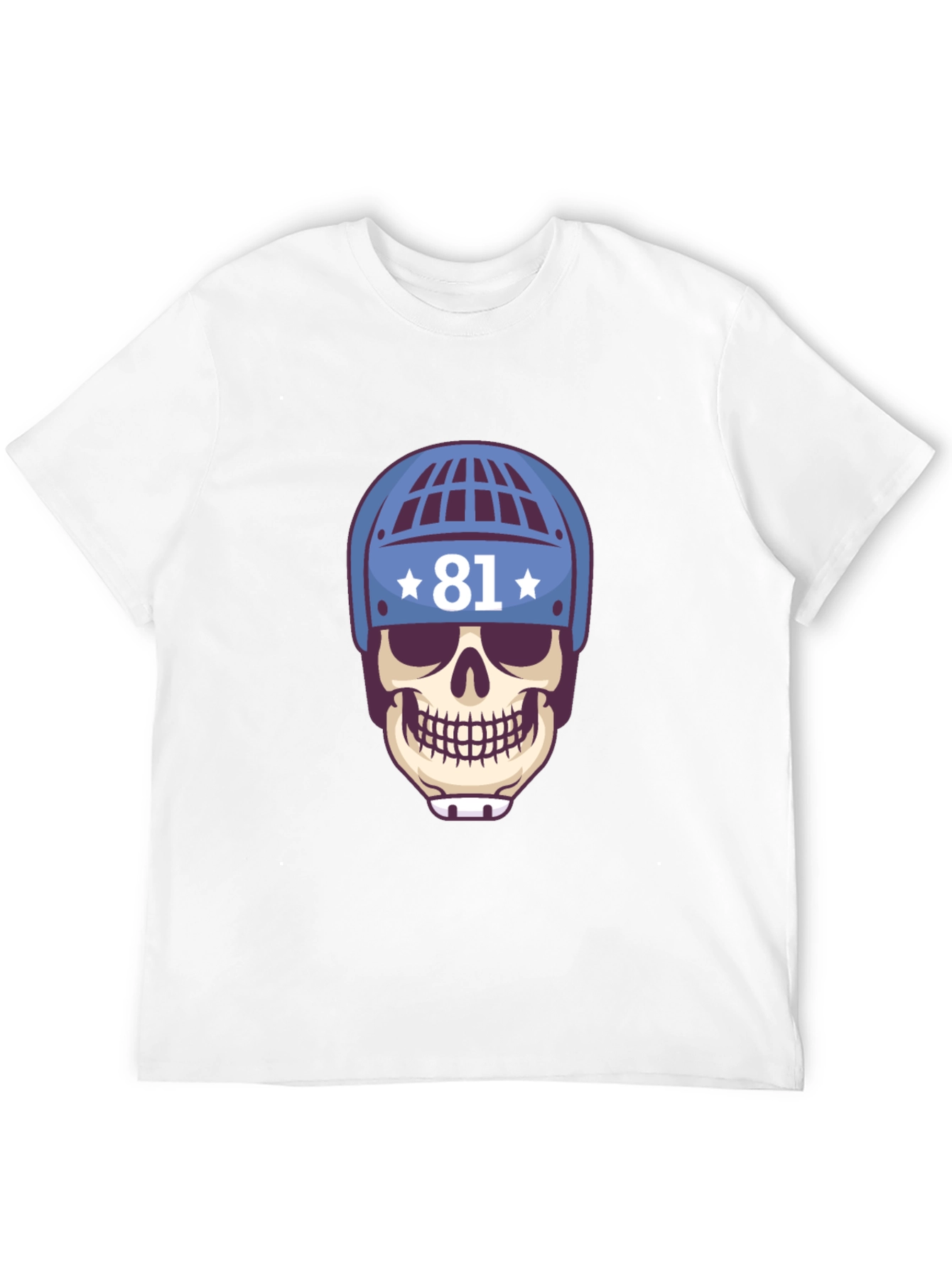 Skull Hockey Helmet Tee - Number 81 T-Shirt