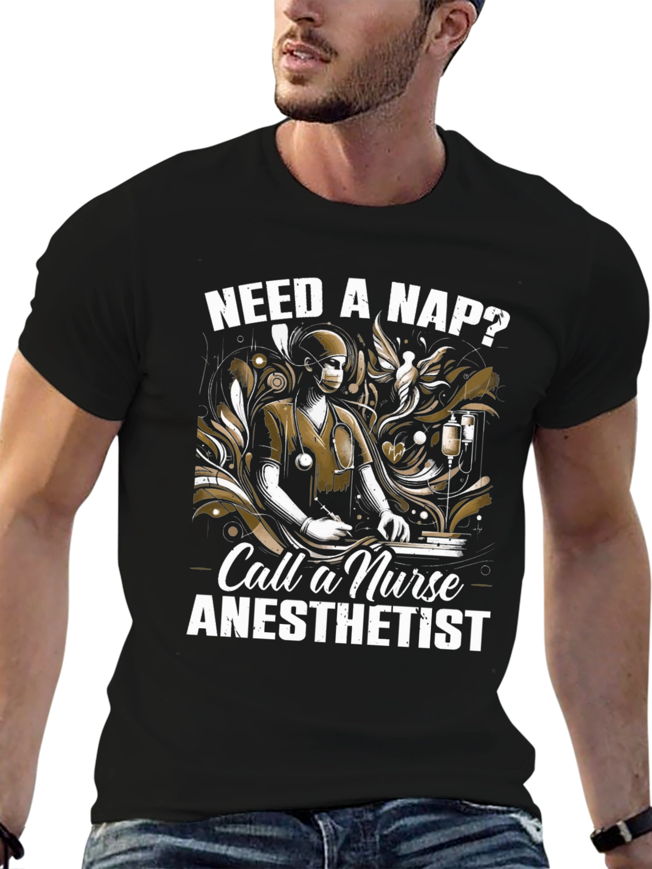 Need a Nap? Nurse Anesthetist Black T-Shirt