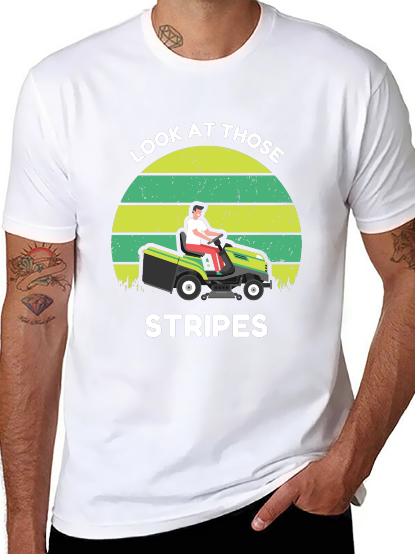 Look At Those Stripes Lawn Mower Graphic T-Shirt