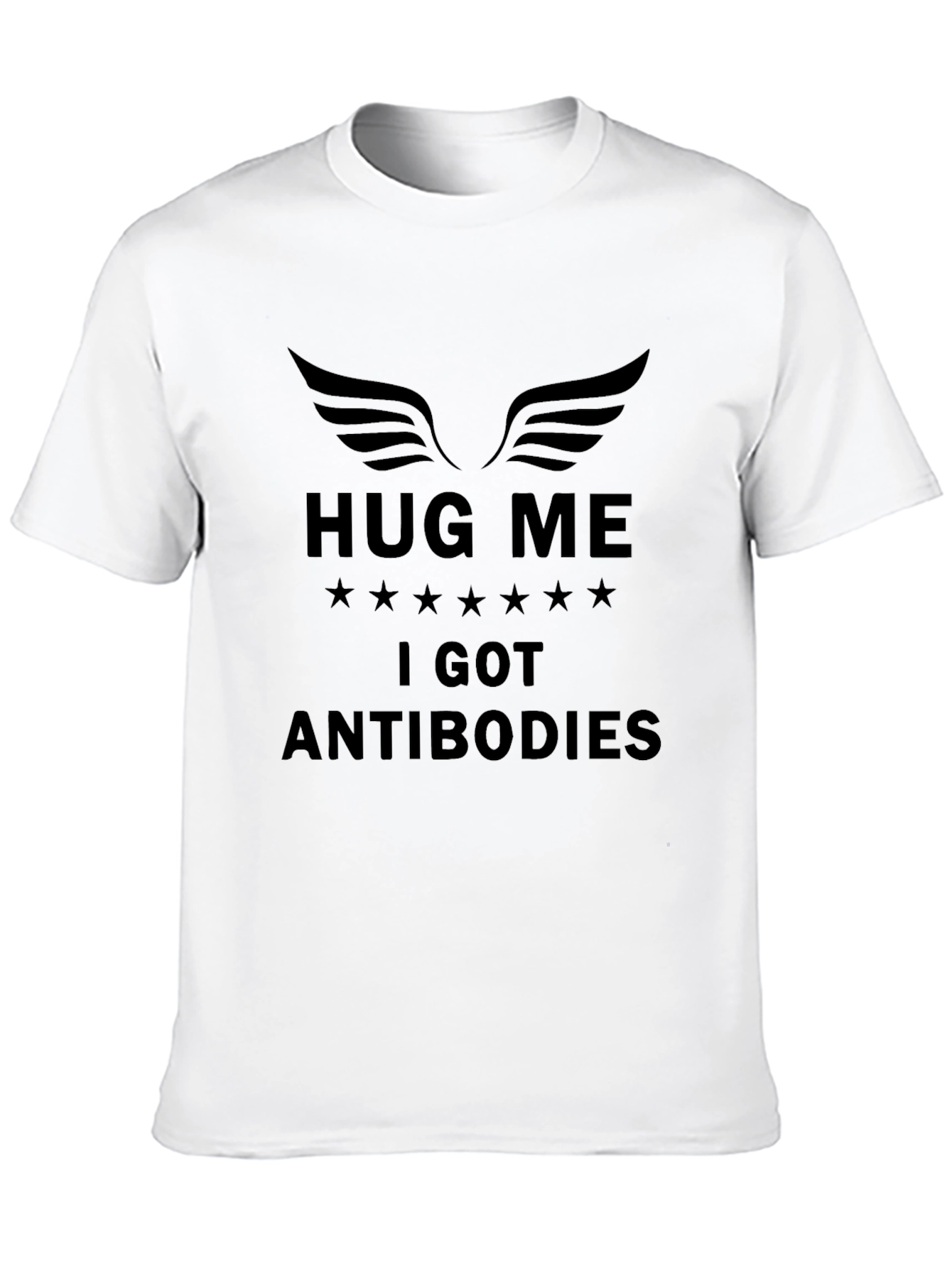 Humorous Hug Me I Got Antibodies Black T-Shirt