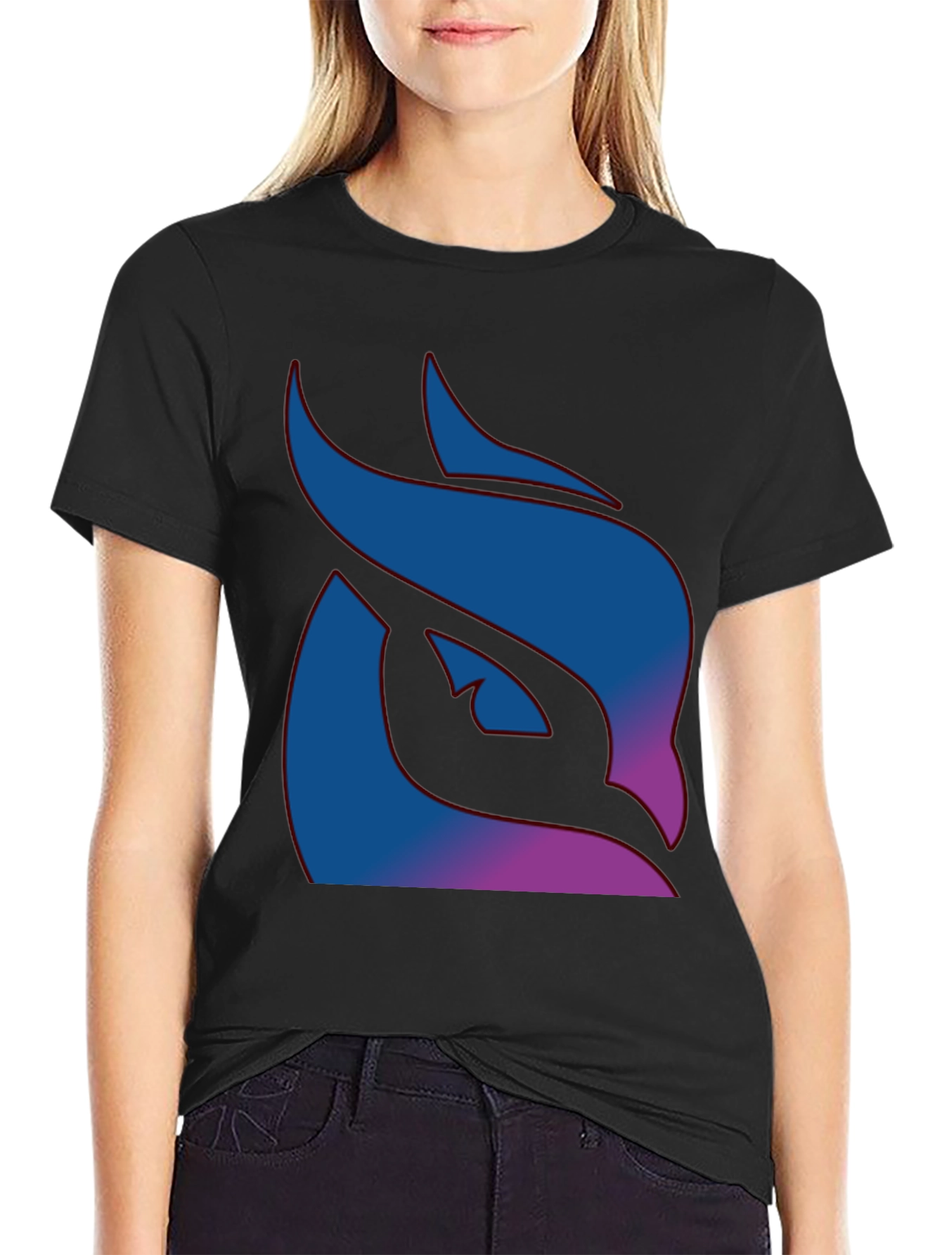 Abstract Owl Graphic Tee - Modern Black T-Shirt