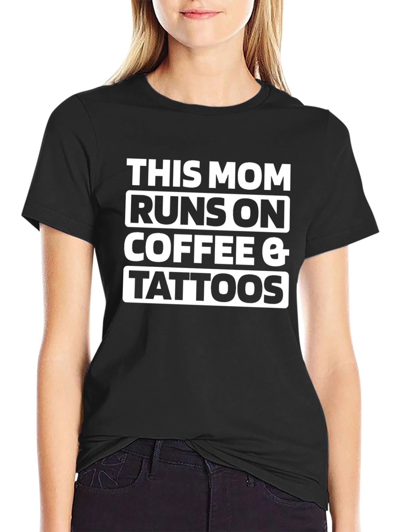 This Mom Runs On Coffee & Tattoos T-Shirt