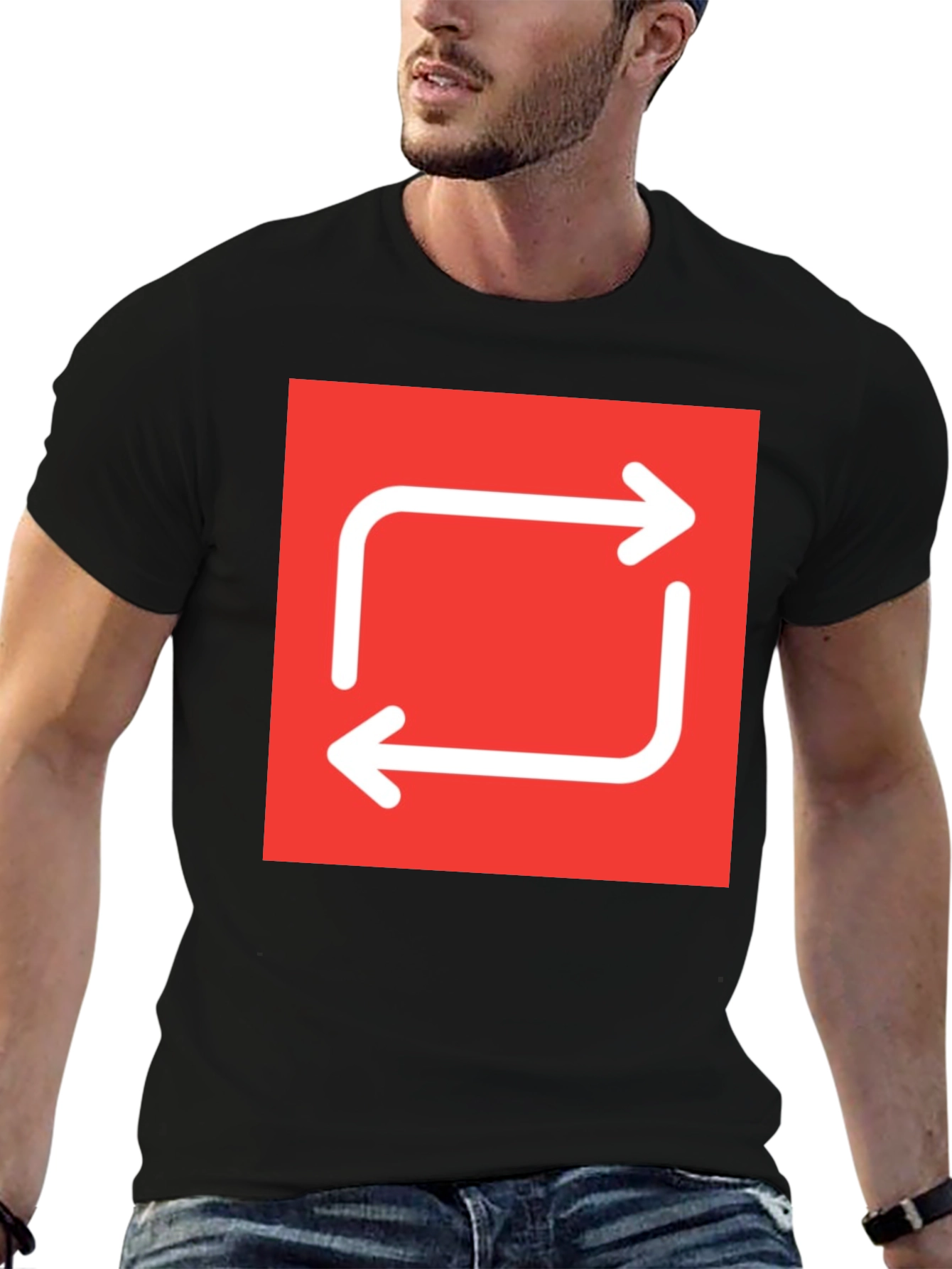 Recycle Graphic Tee - Black Cotton Casual