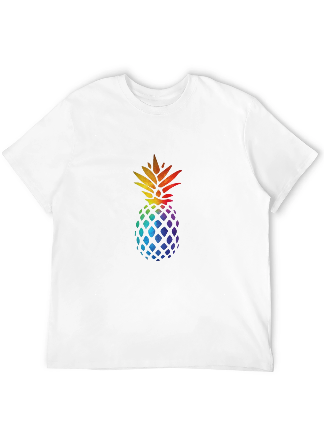 Rainbow Pineapple Graphic Tee - Stylish Mens Black T-Shirt