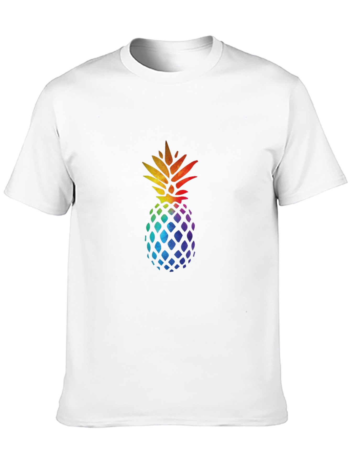 Rainbow Pineapple Graphic Tee - Stylish Mens Black T-Shirt