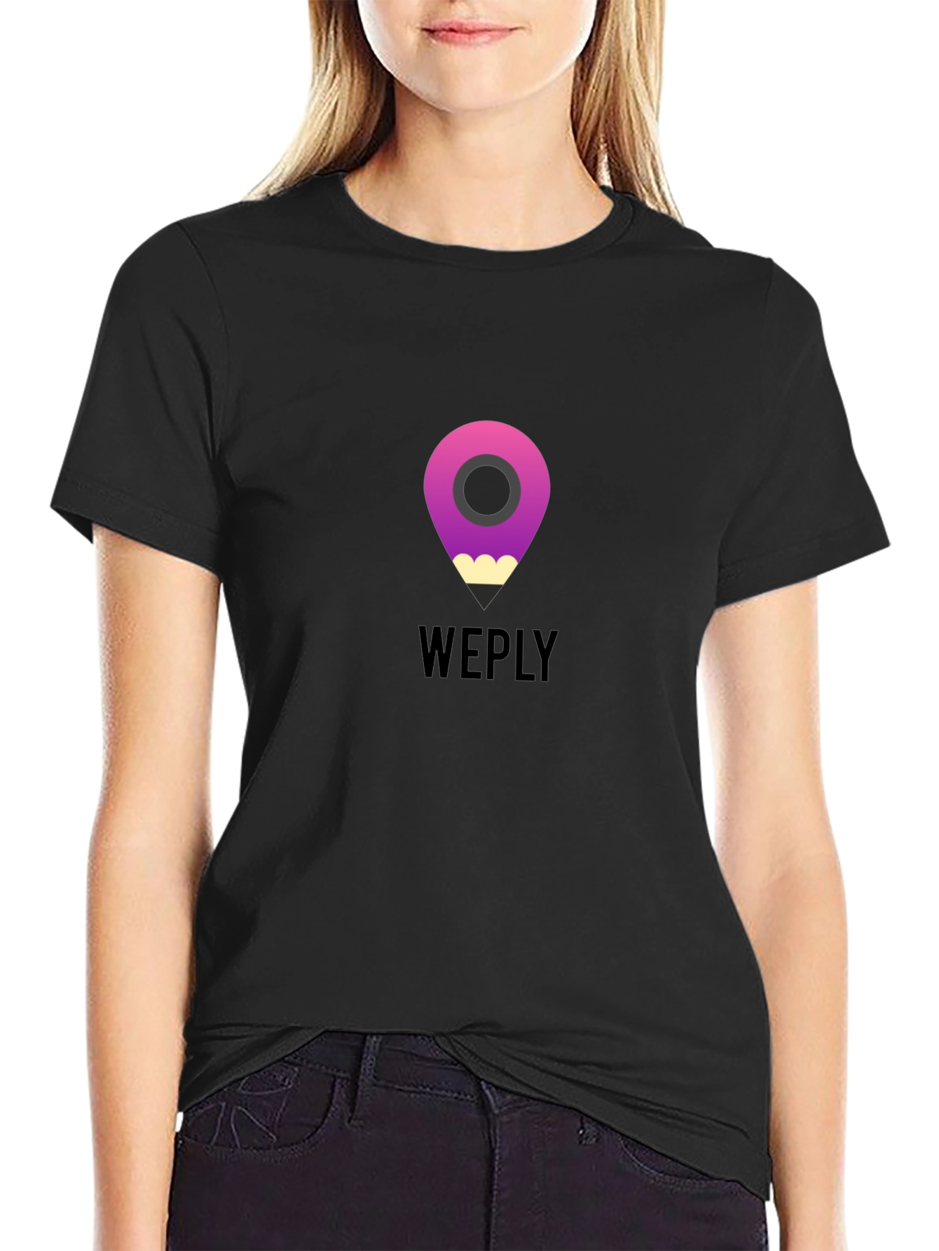 Stylish Black Weply Graphic T-Shirt