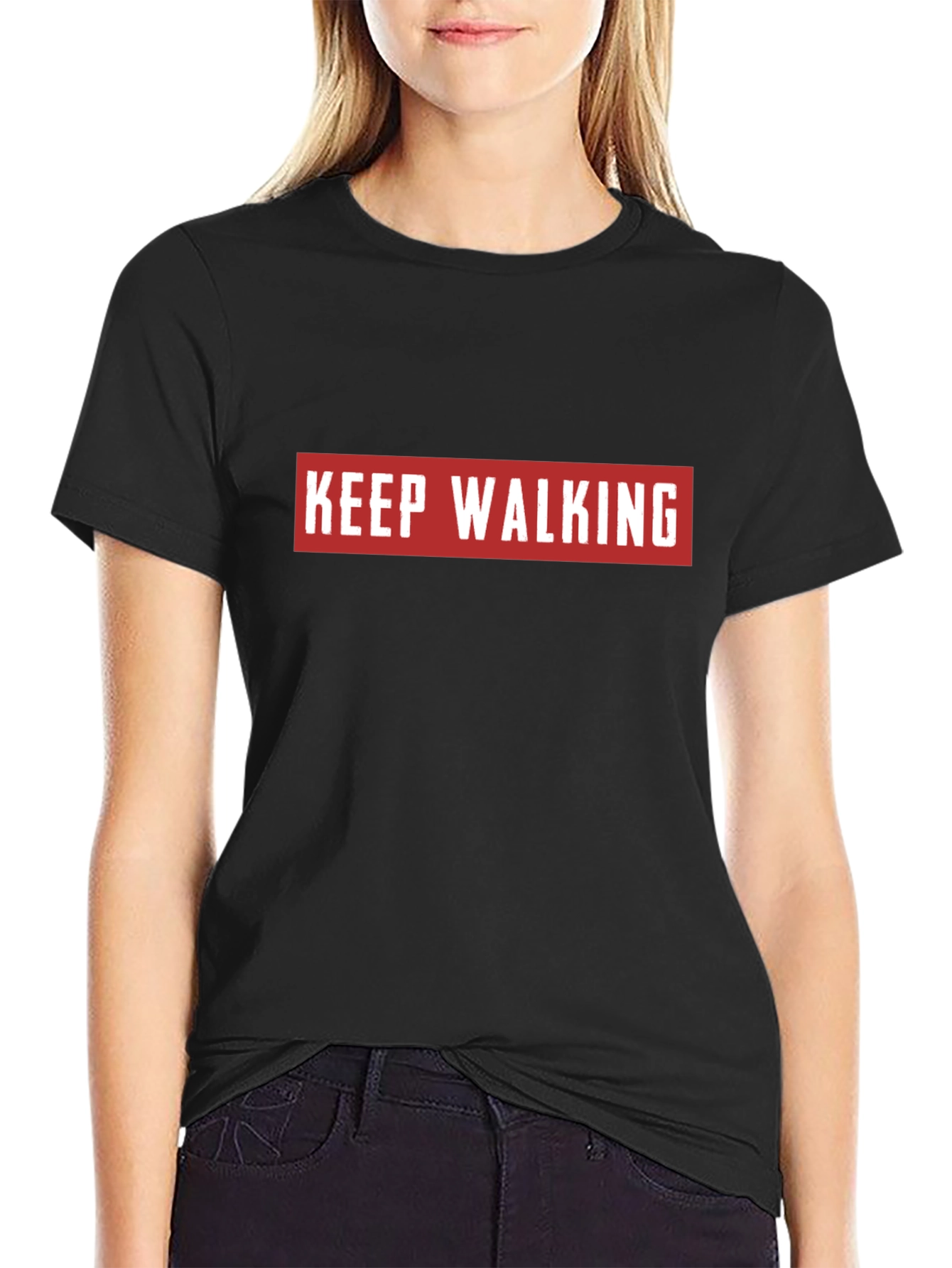 Keep Walking Black Graphic Tee