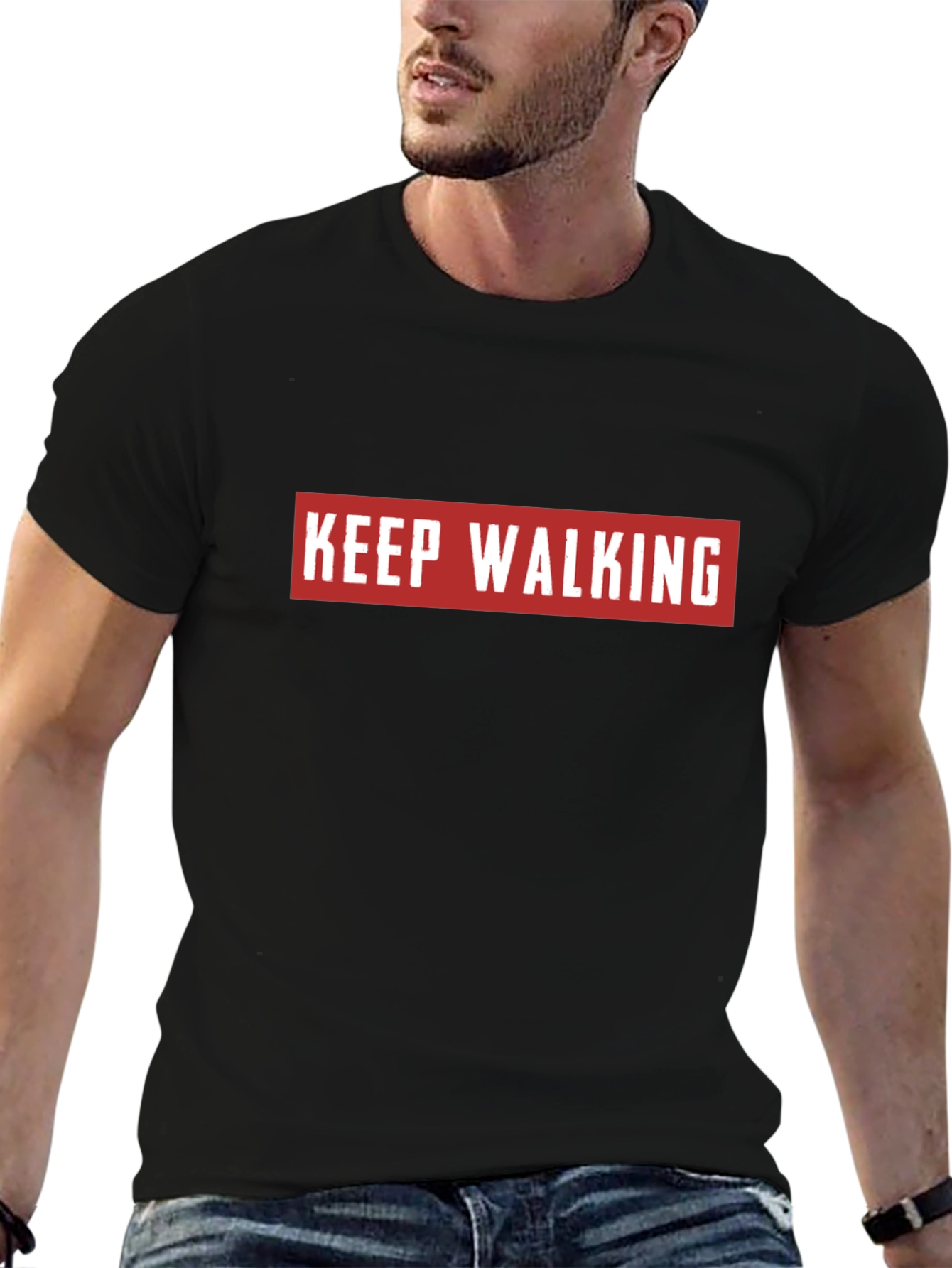 Keep Walking Black Graphic Tee