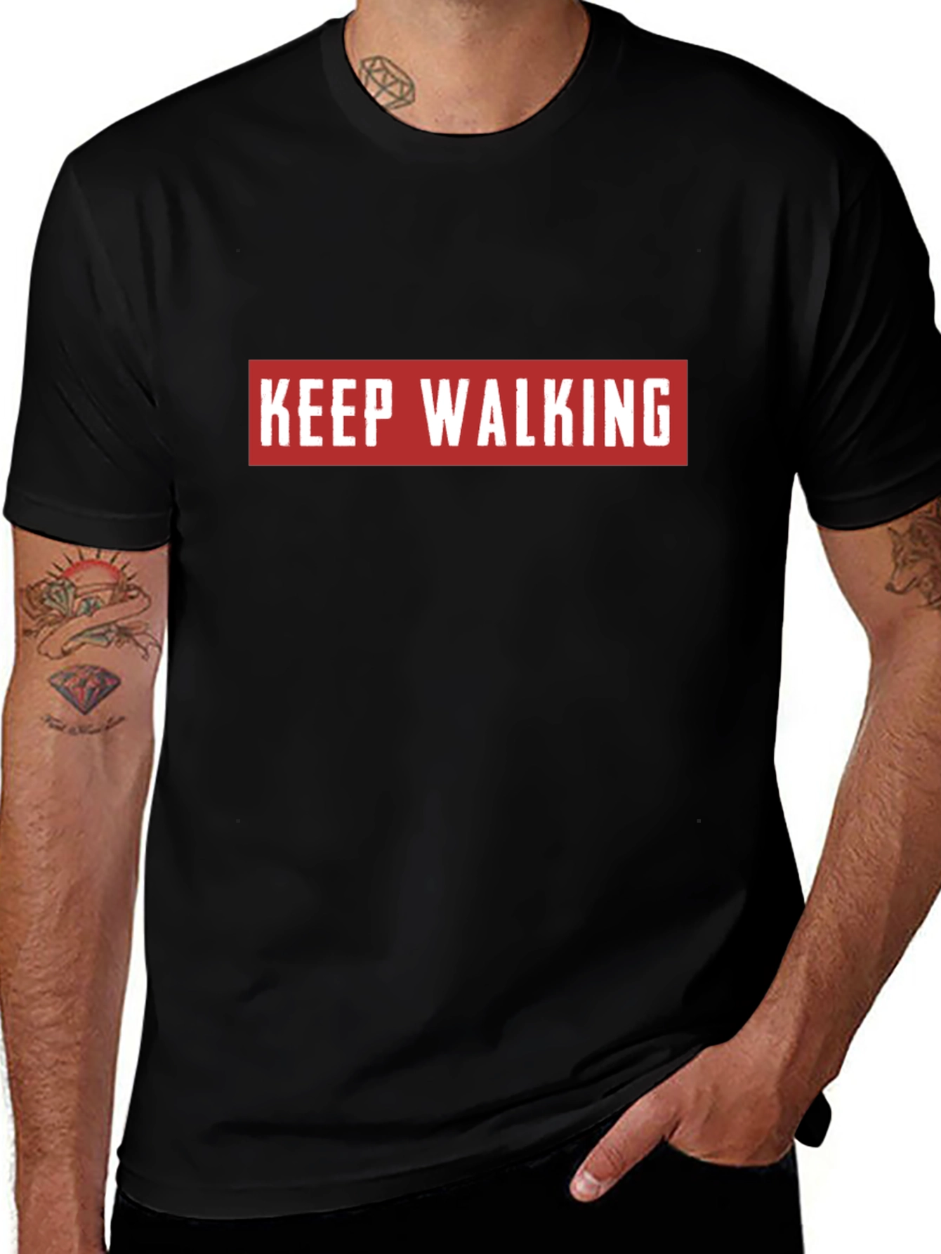 Keep Walking Black Graphic Tee