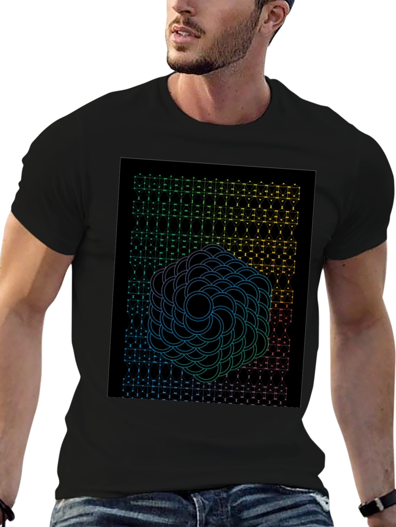 Geometric Circle T-Shirt - Black