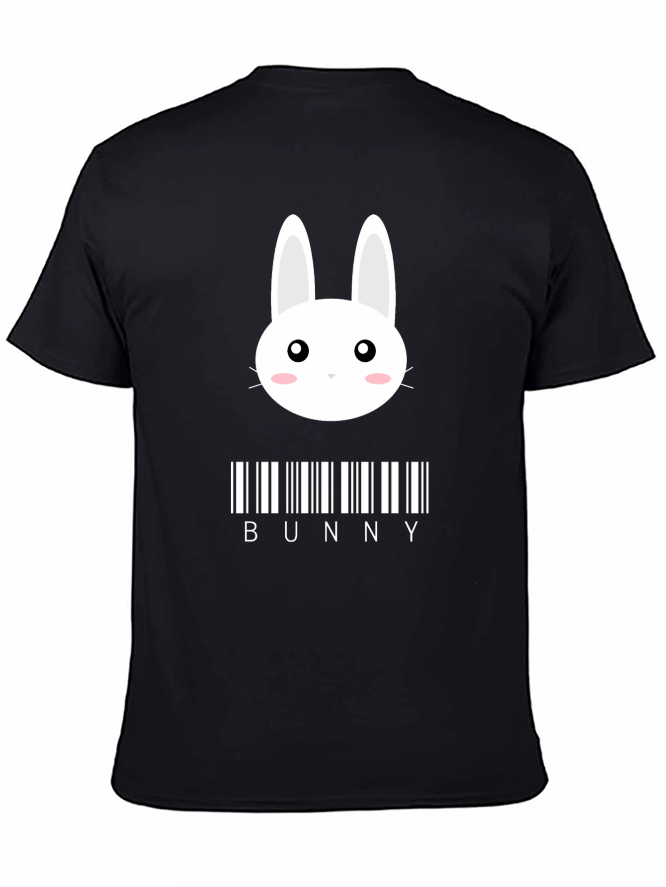 Bunny Barcode Graphic T-Shirt - Black Stylish Unique Design