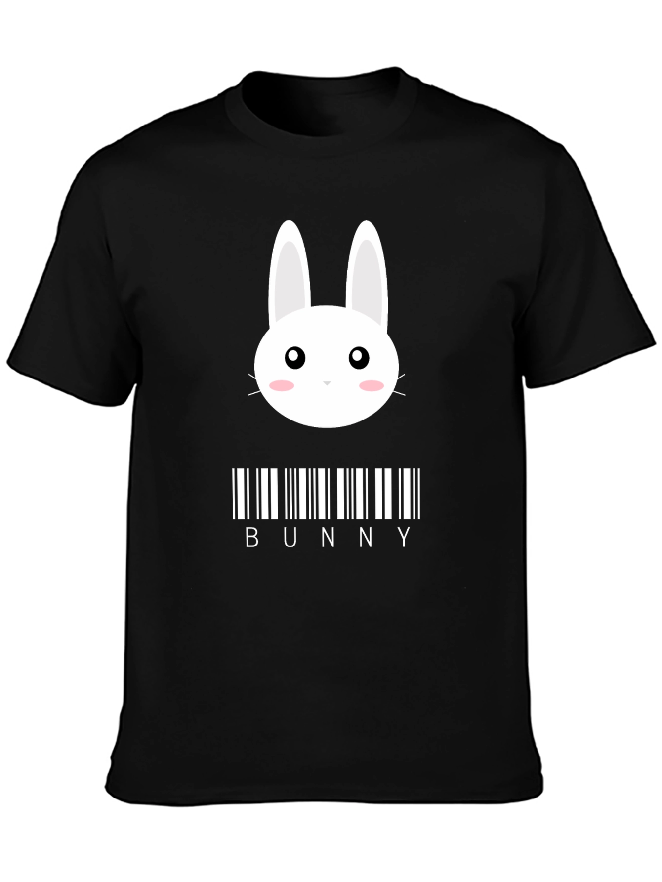 Bunny Barcode Graphic T-Shirt - Black Stylish Unique Design