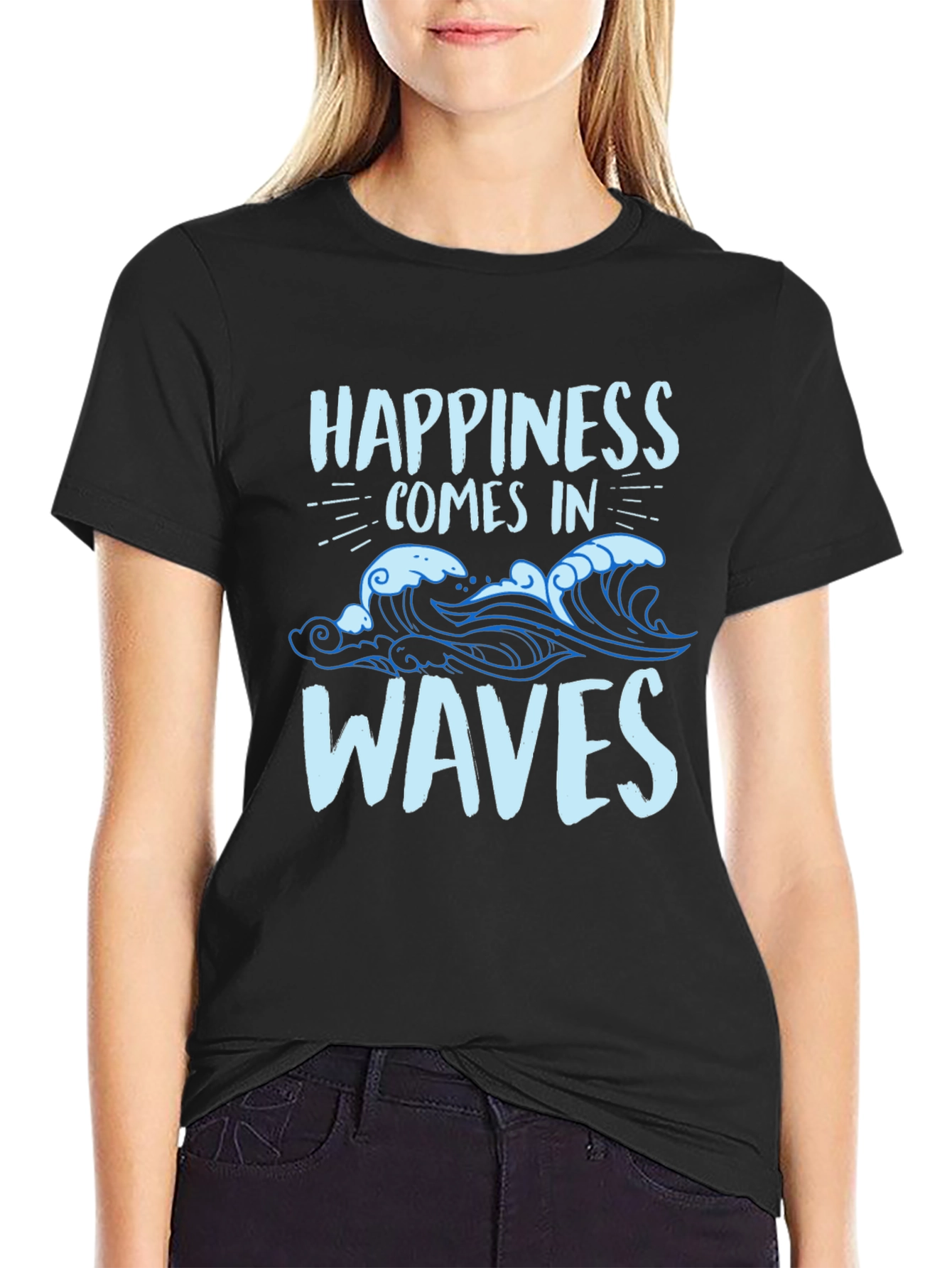 Happiness Comes in Waves Graphic T-Shirt