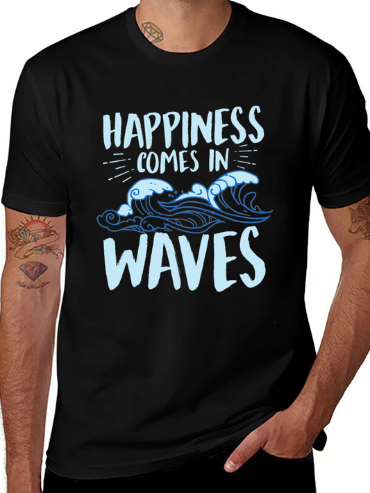 Happiness Comes in Waves Graphic T-Shirt