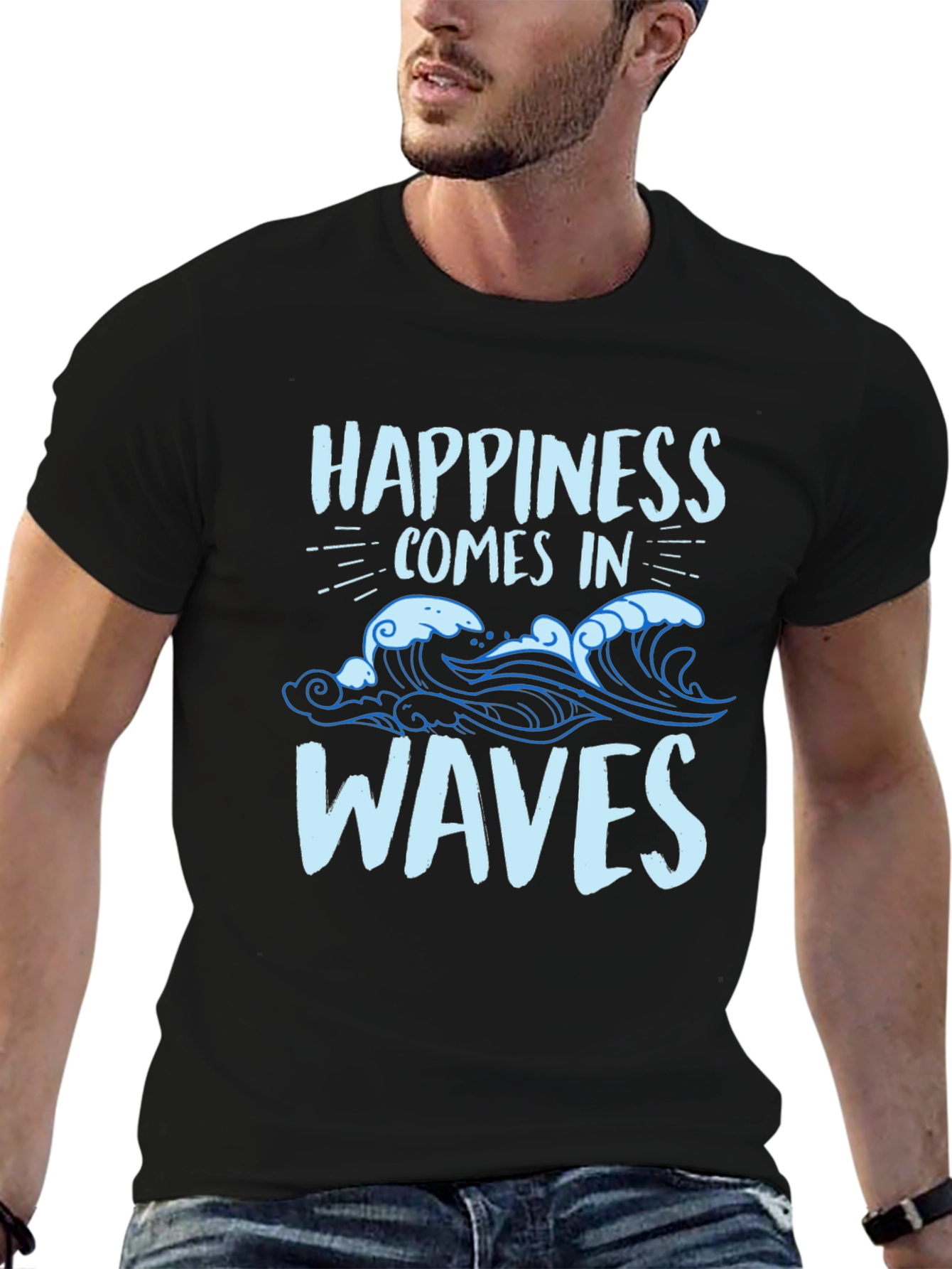 Happiness Comes in Waves Graphic T-Shirt