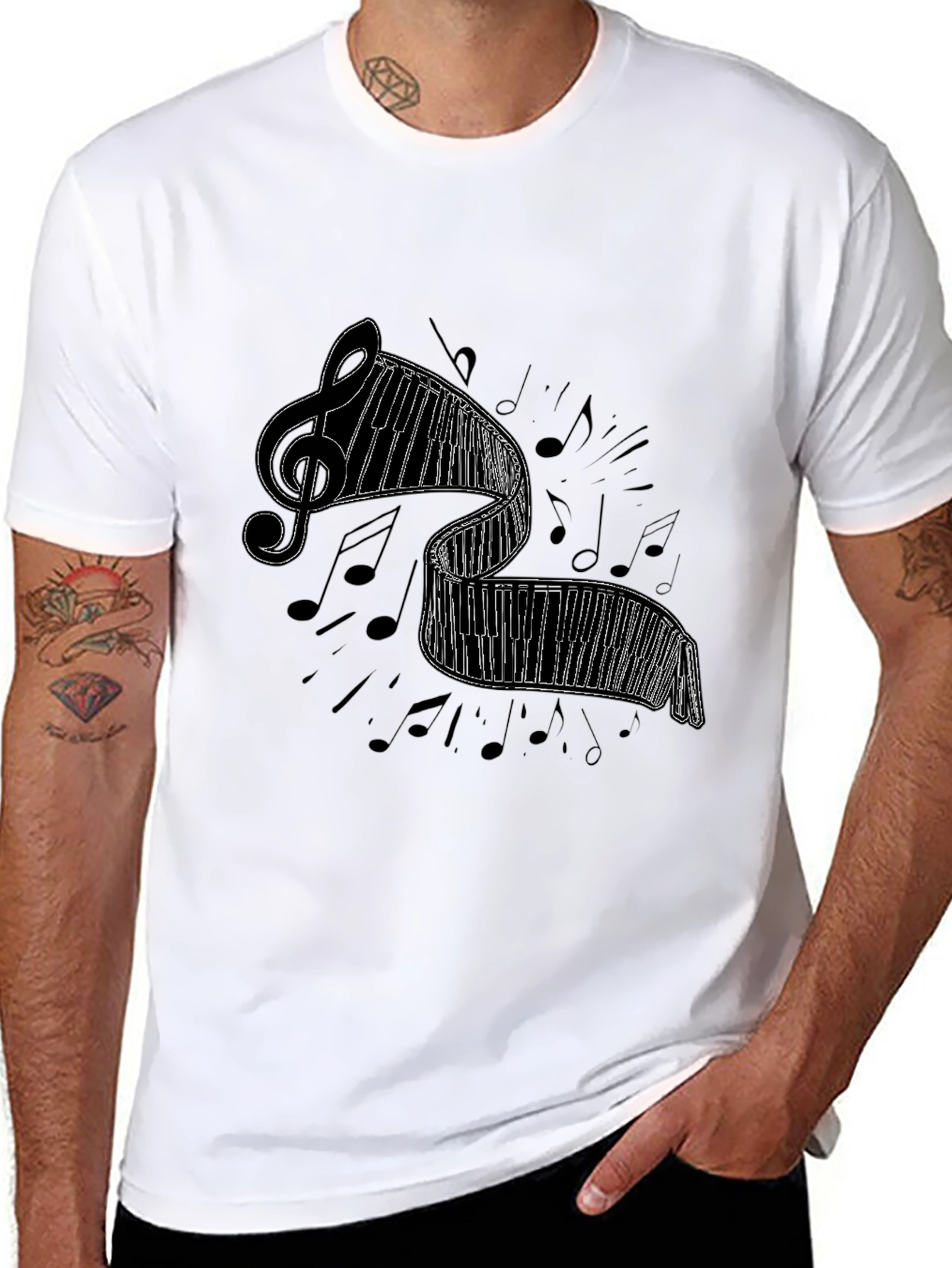 Musical Piano Keys Graphic T-Shirt