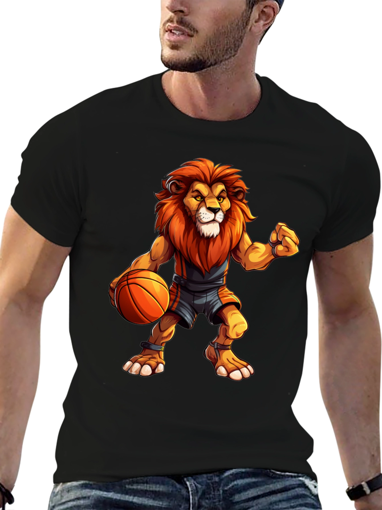 Basketball Lion Graphic T-Shirt