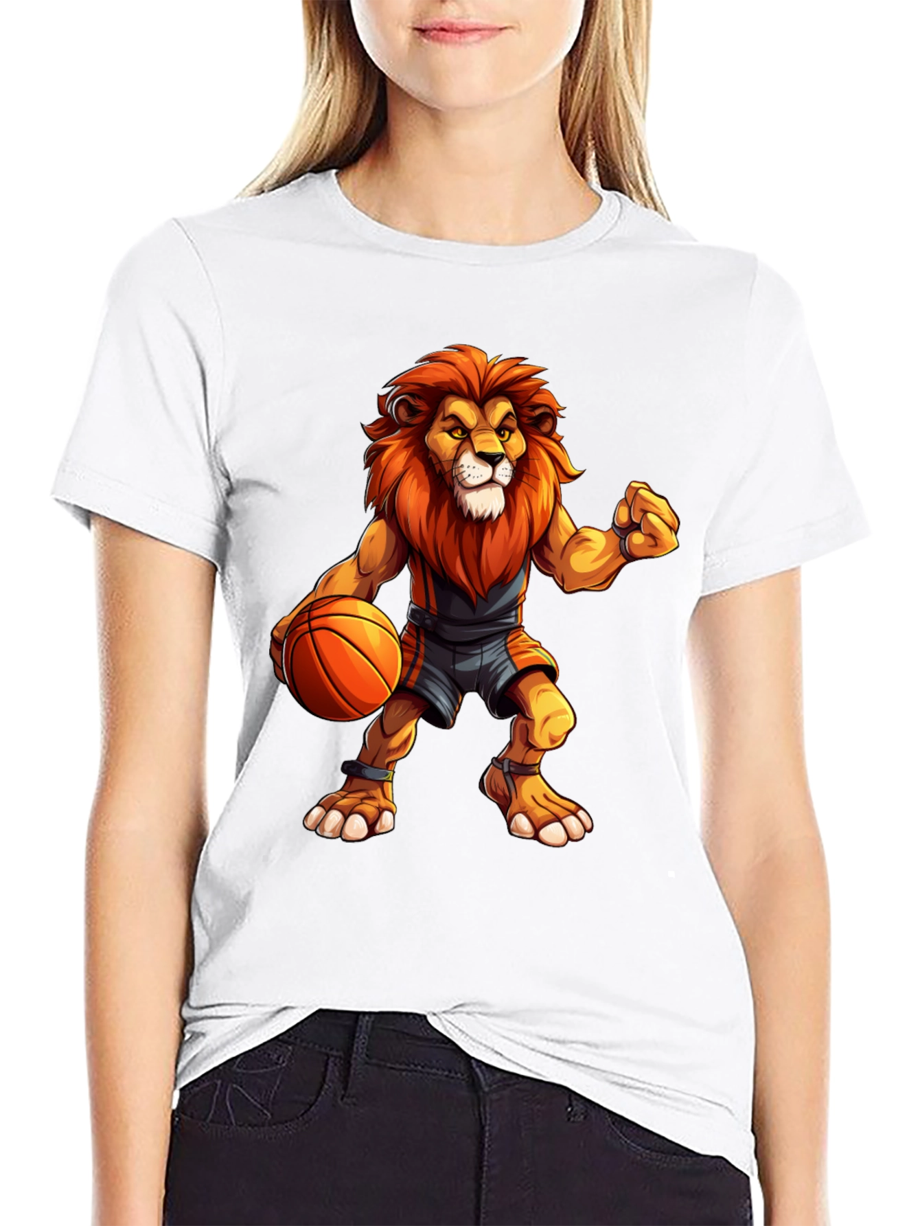 Basketball Lion Graphic T-Shirt