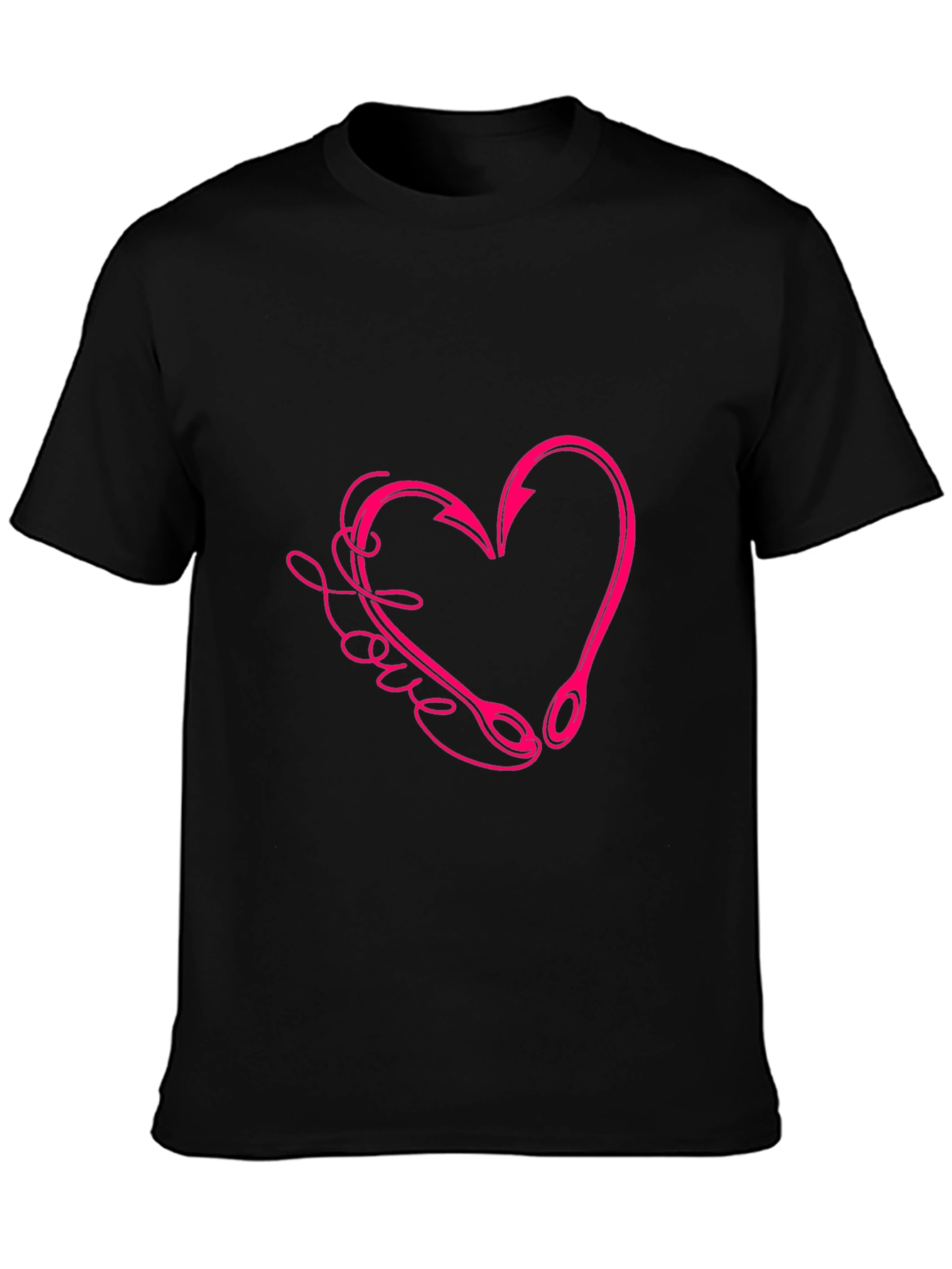 Love Fishing Hook Graphic T-Shirt