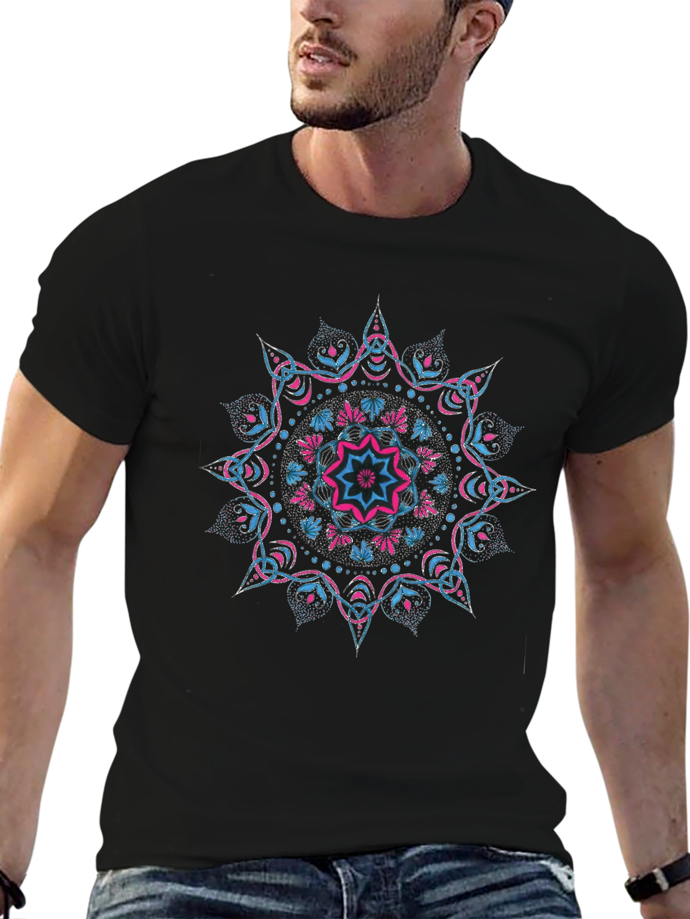 Black Mandala Graphic T-Shirt