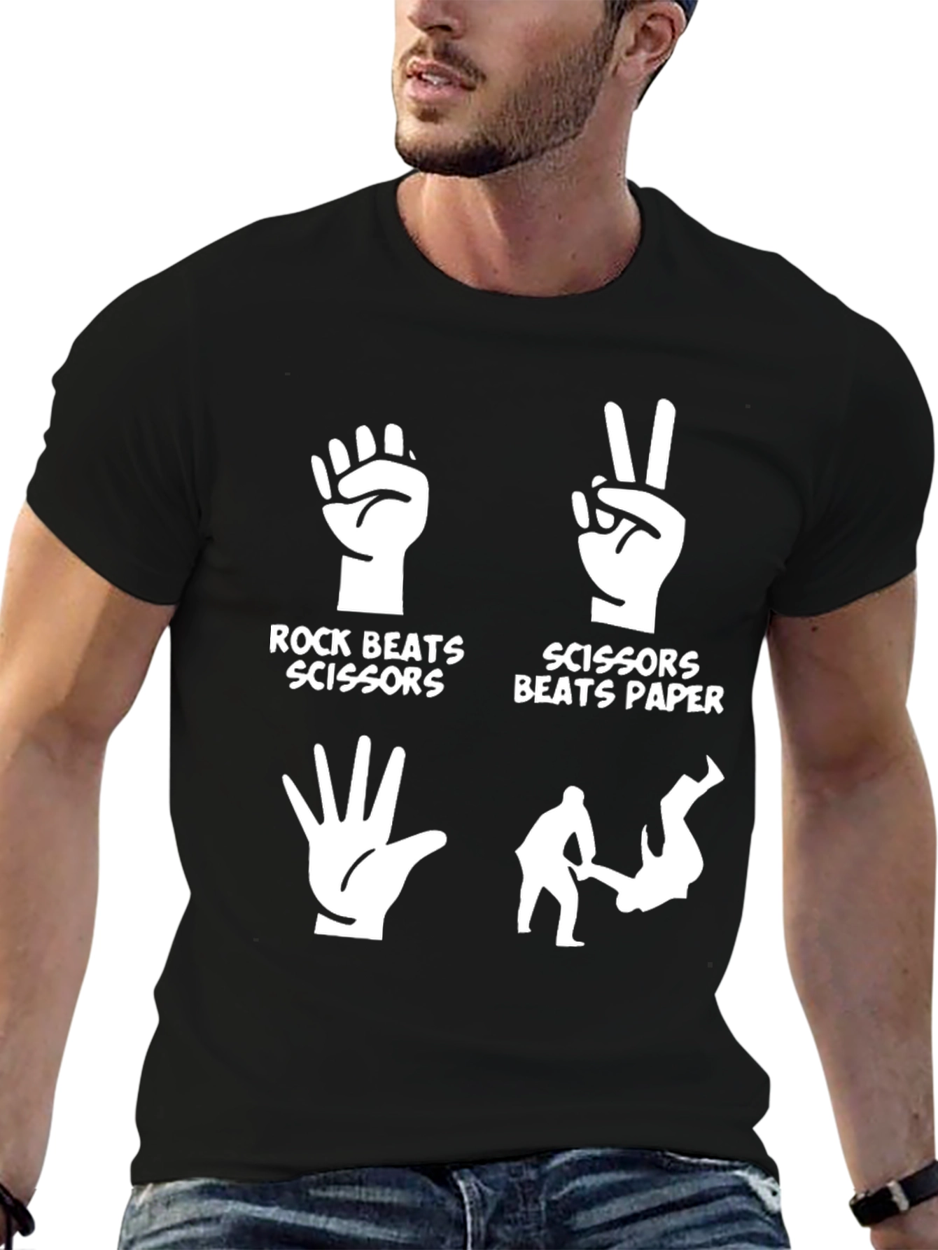Rock Paper Scissors Funny Graphic T-Shirt