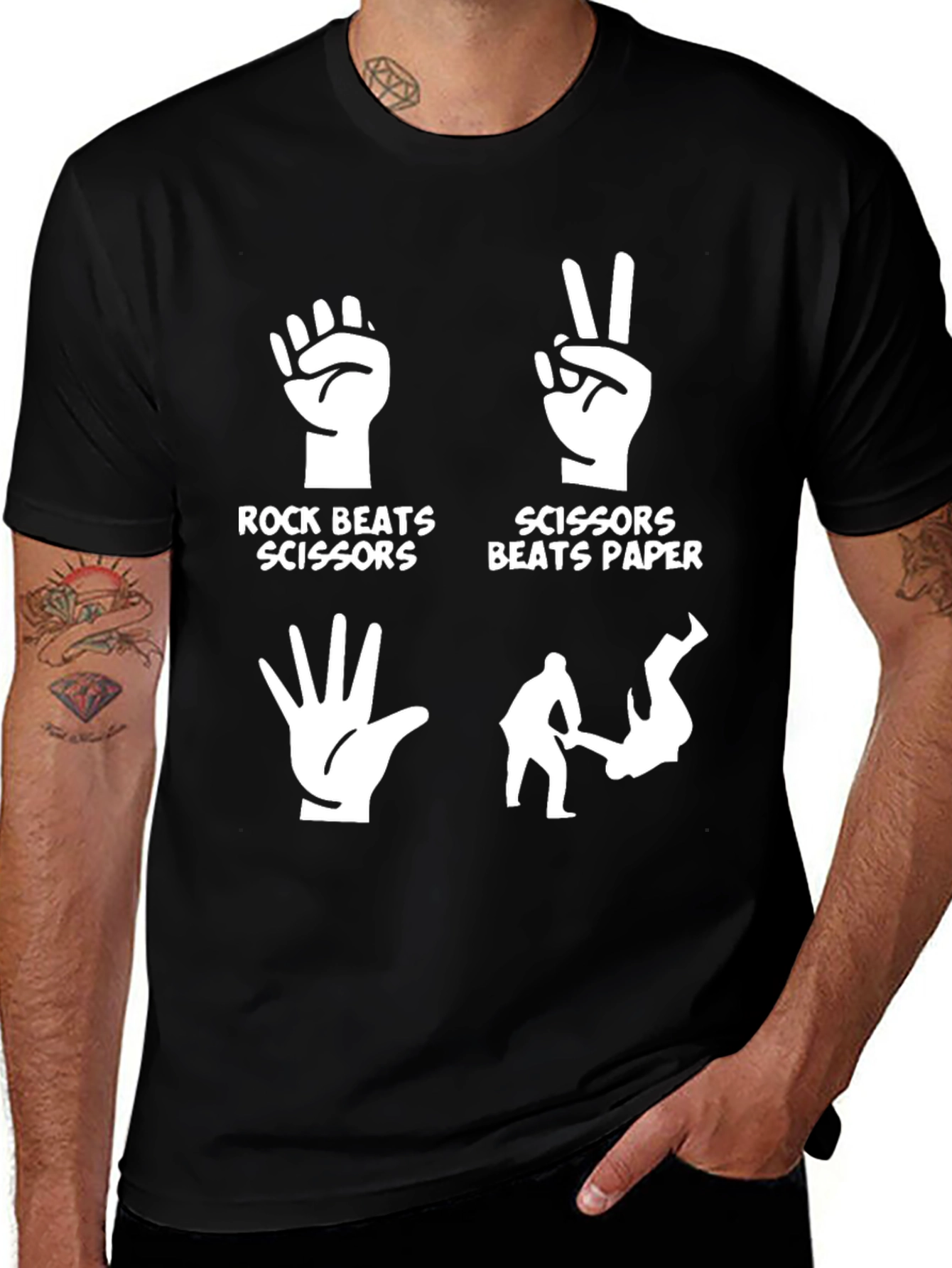 Rock Paper Scissors Funny Graphic T-Shirt