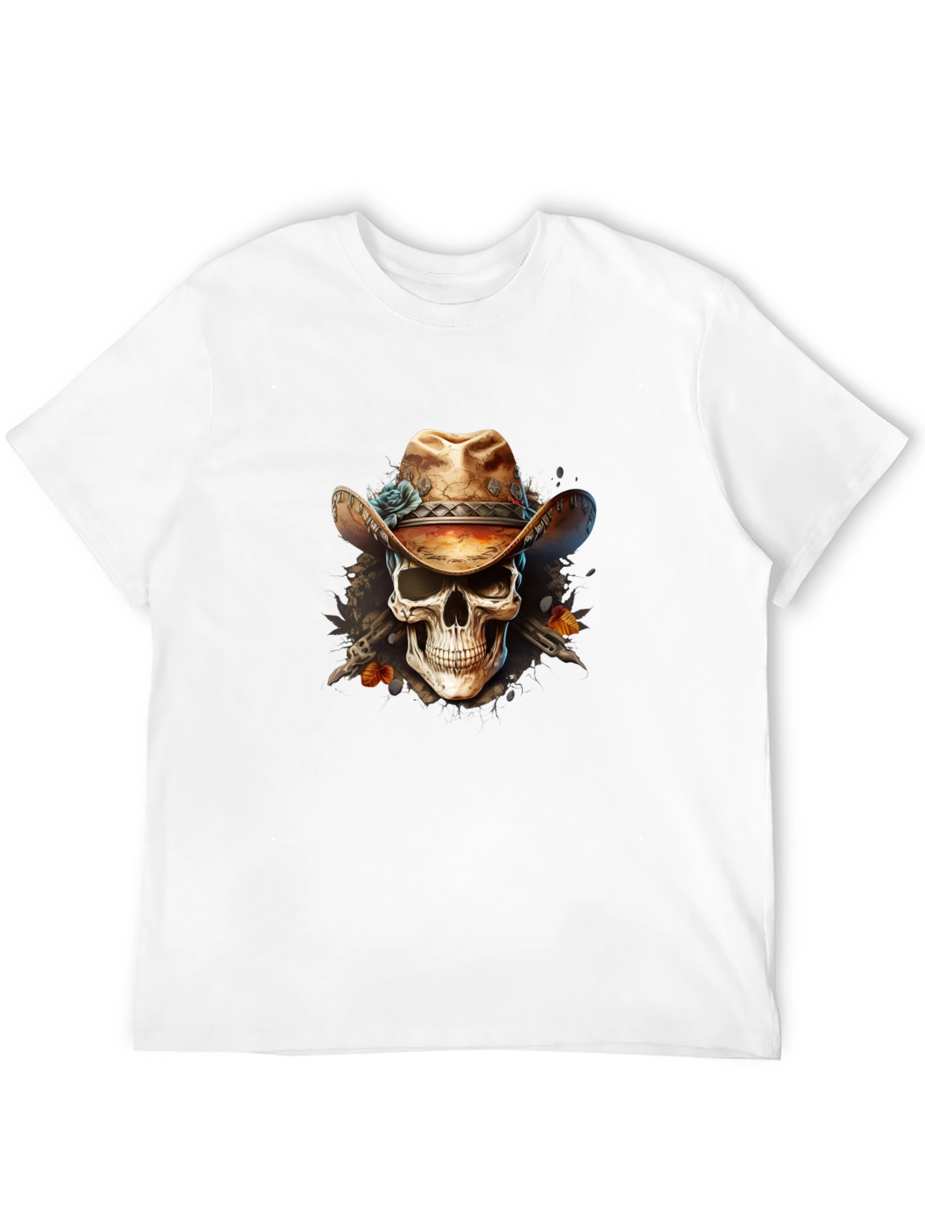 Cowboy Skull Graphic Tee - Western Style