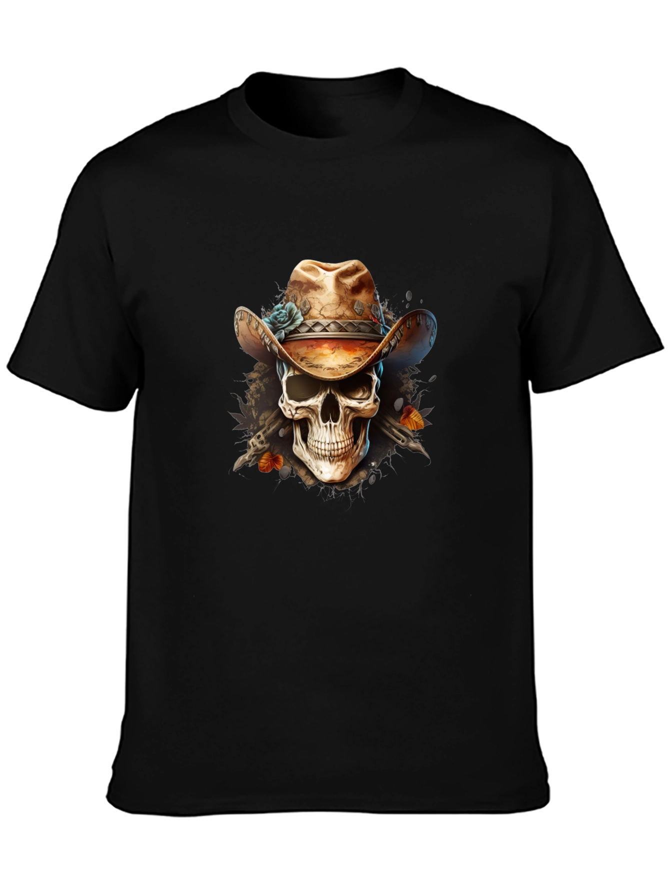 Cowboy Skull Graphic Tee - Western Style
