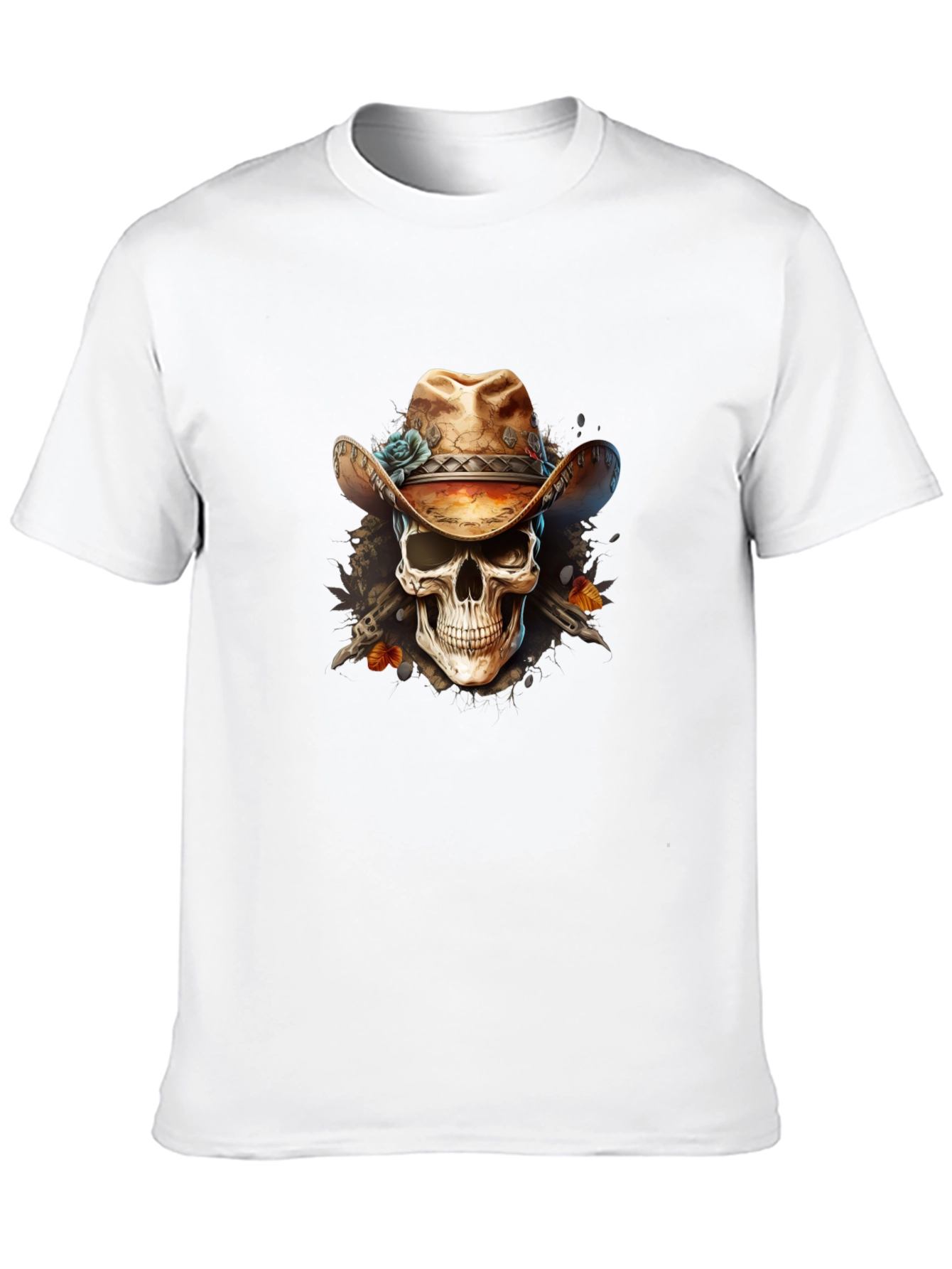 Cowboy Skull Graphic Tee - Western Style