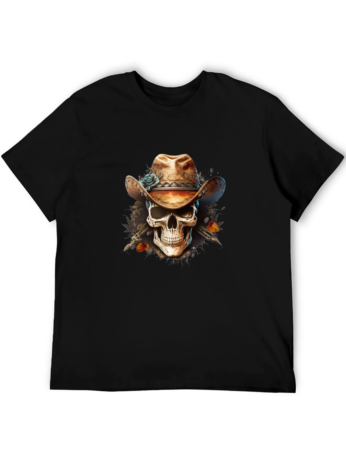 Cowboy Skull Graphic Tee - Western Style