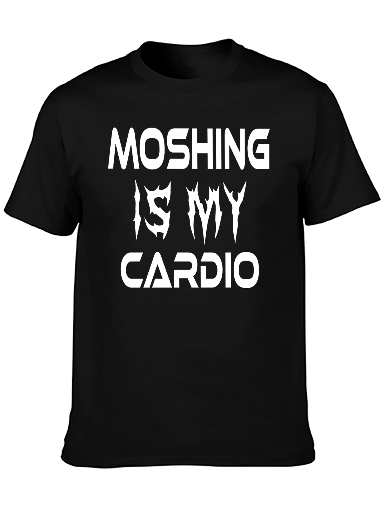 MOSHING IS MY CARDIO Black T-Shirt